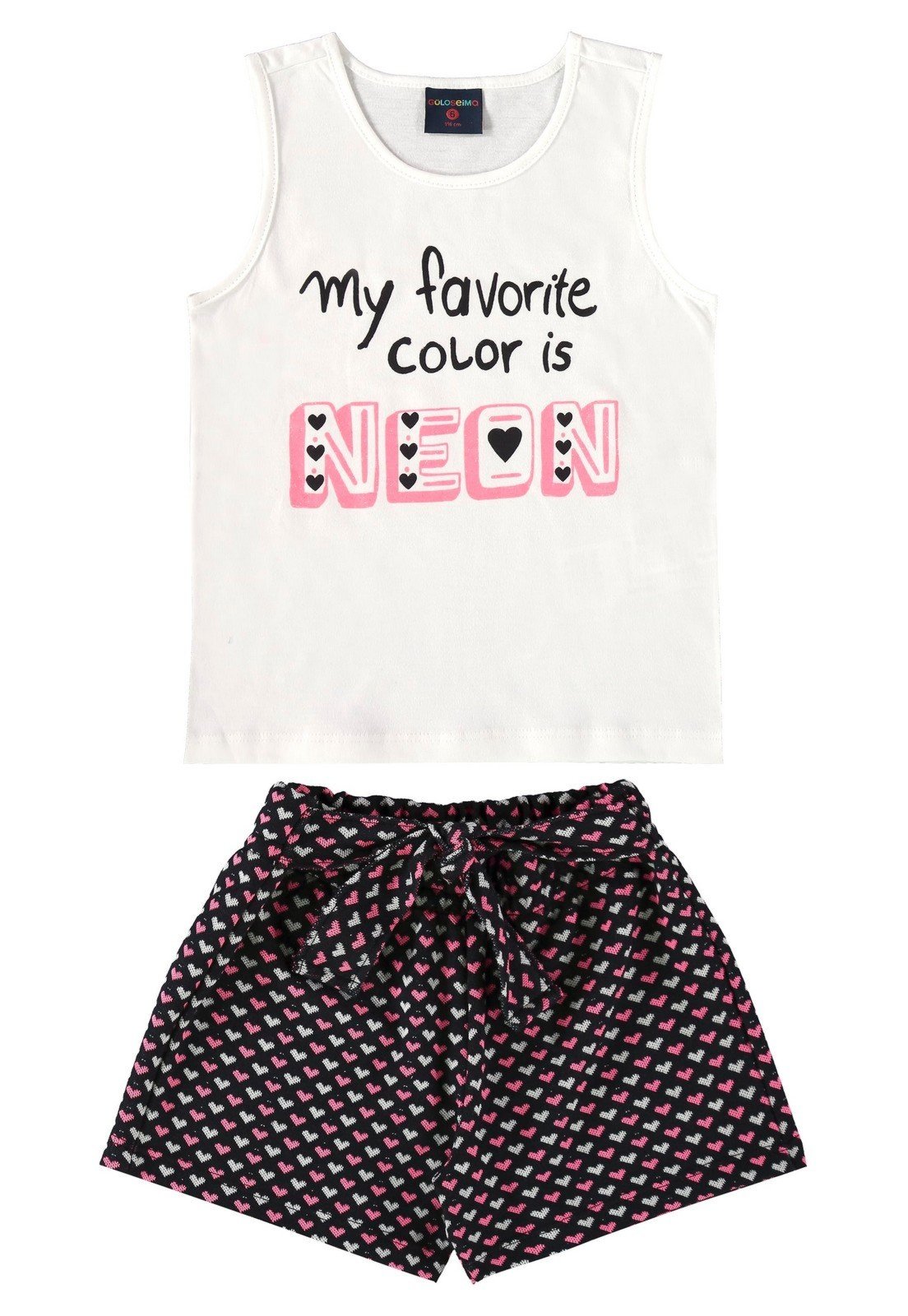 Infantil - Conjunto My Favorite color is Neon Guloseima Branco