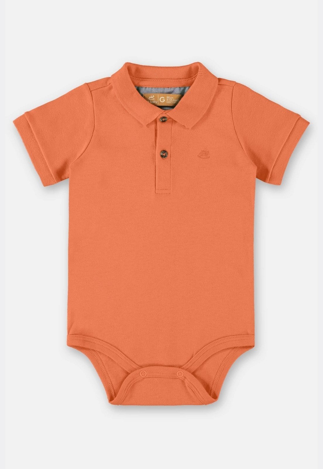 Infantil - Body Polo em Suedine para Menino Up Baby Laranja