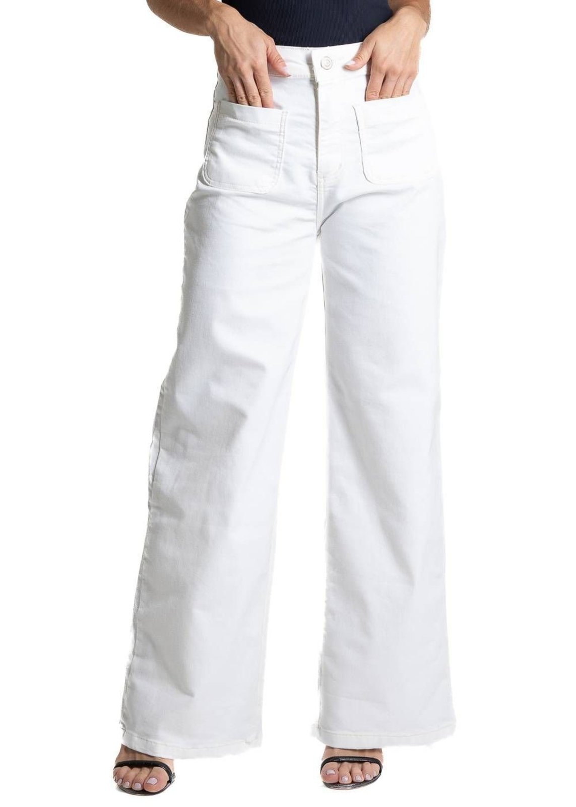 Calça Sarja Sawary Wide Leg Petit - 282401 - Branco - Sawary