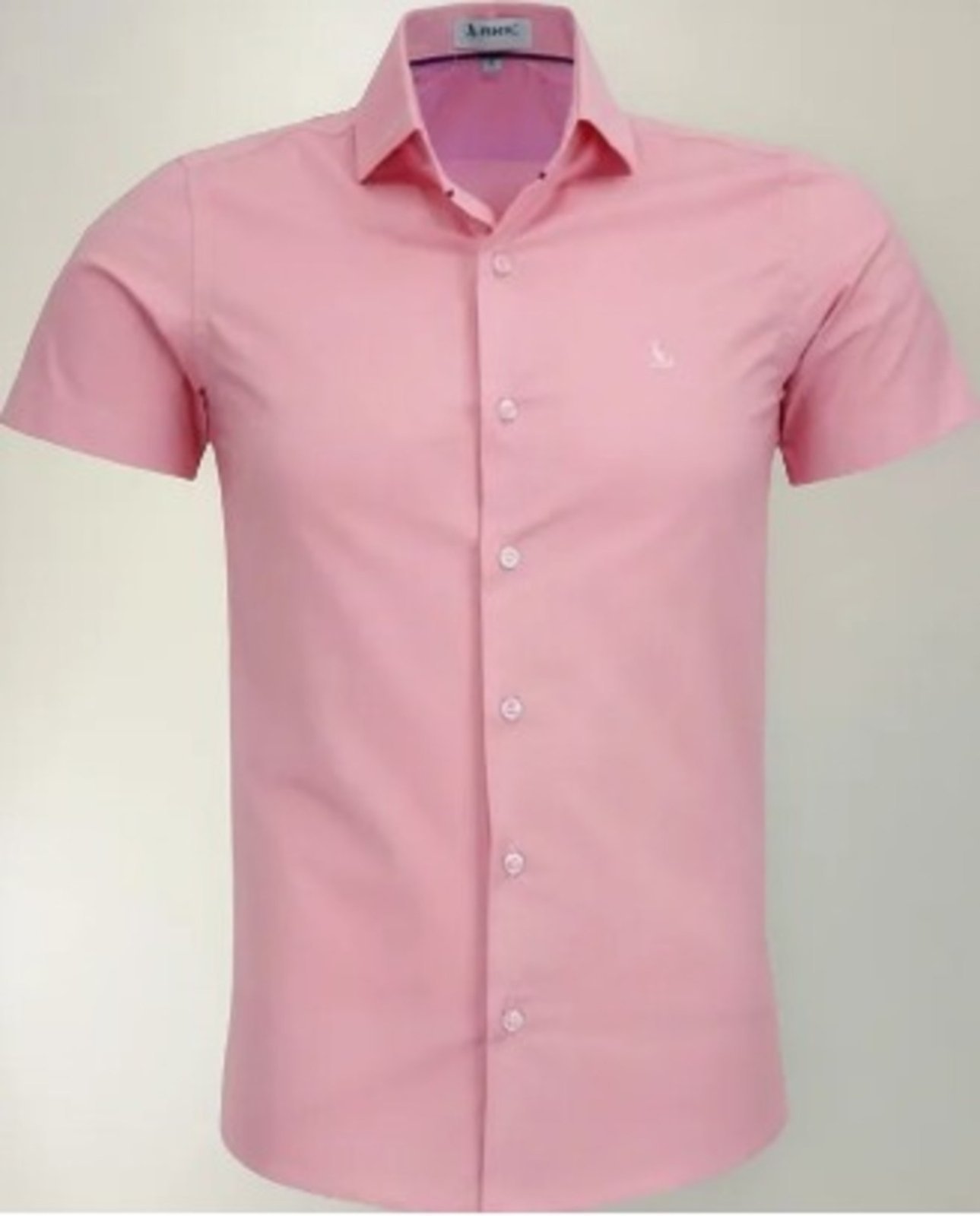 Camisa Social Amil Slim Com elastano Talks Macia Manga Curta Rosa
