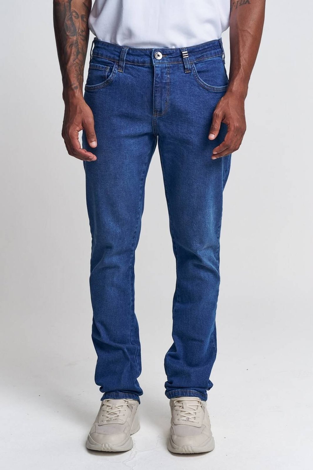Calça Jeans Masculina Cintura Média - Gilson Slim Triton Indigo