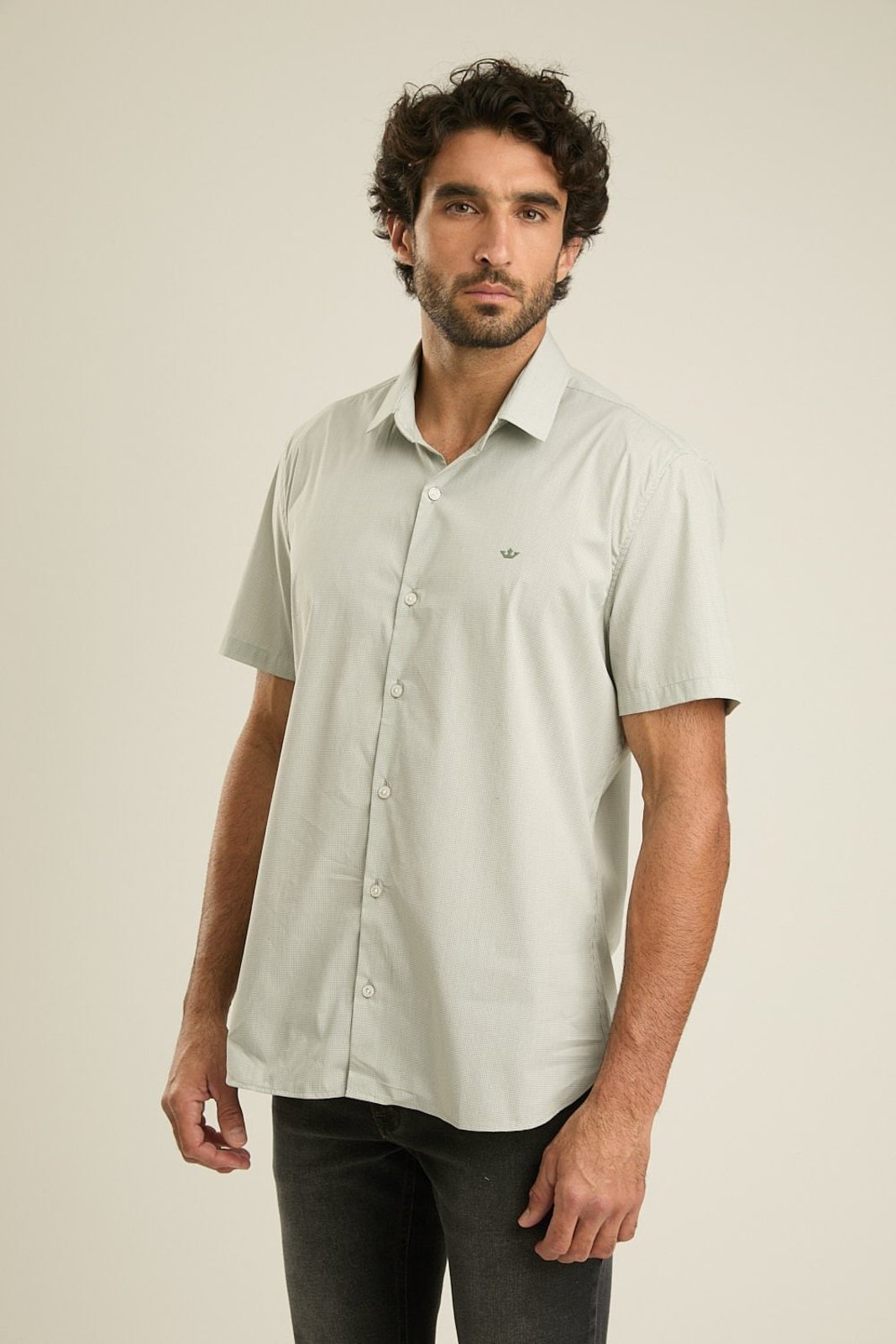 Camisa Docthos Slim Manga Curta Micro Xadrez Camisa Manga Curta Docthos Slim Poliamida Micro Xadrez 140 Oliva Gg