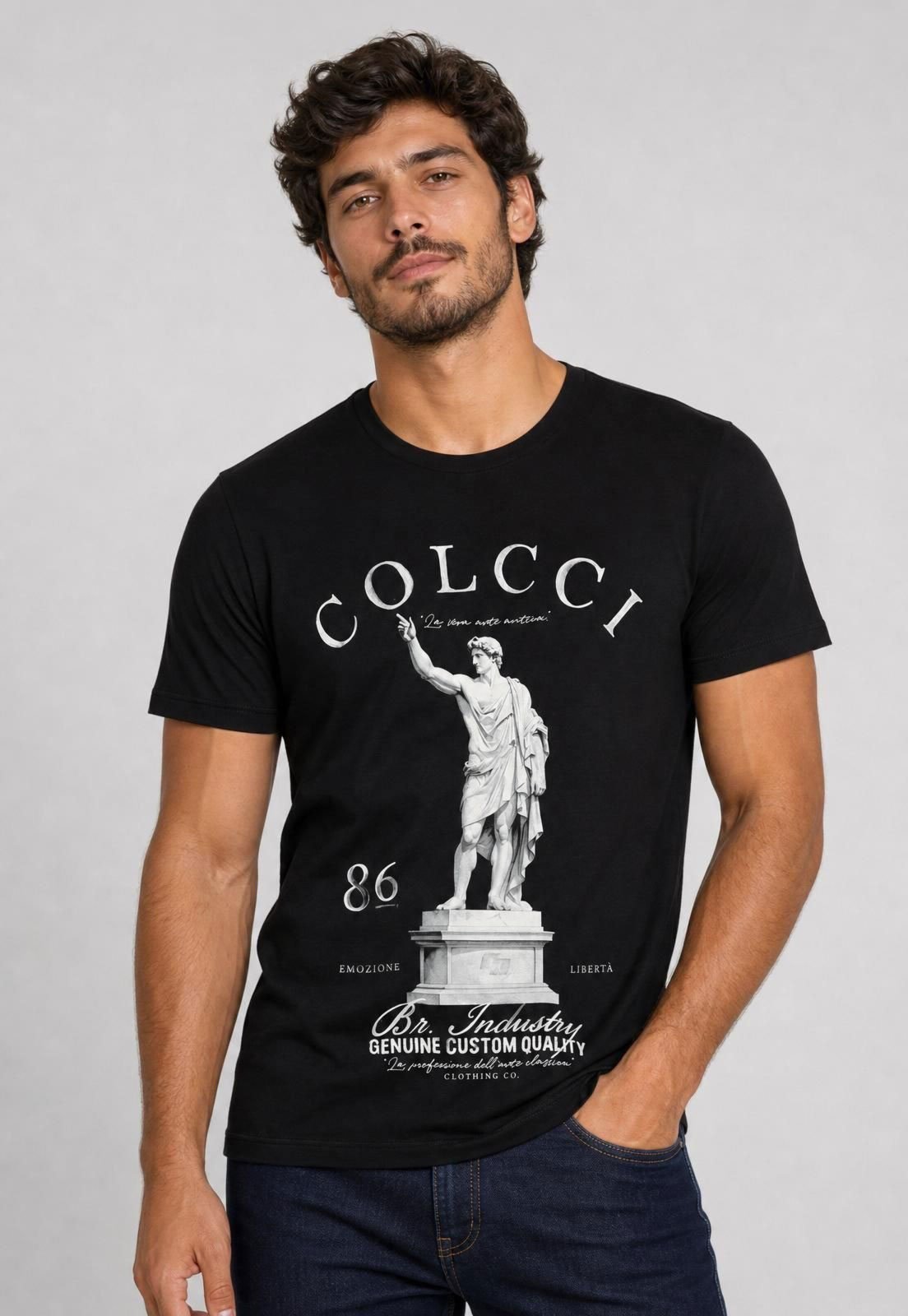 Camiseta Masculina Colcci Estátua Preta