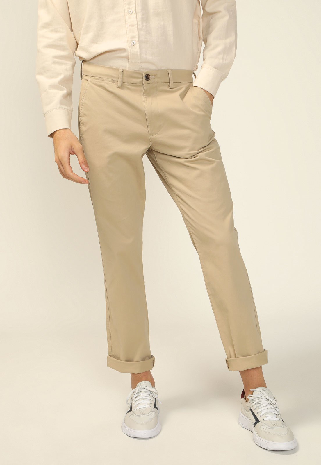 Calça Sarja GAP Chino Lisa Bege