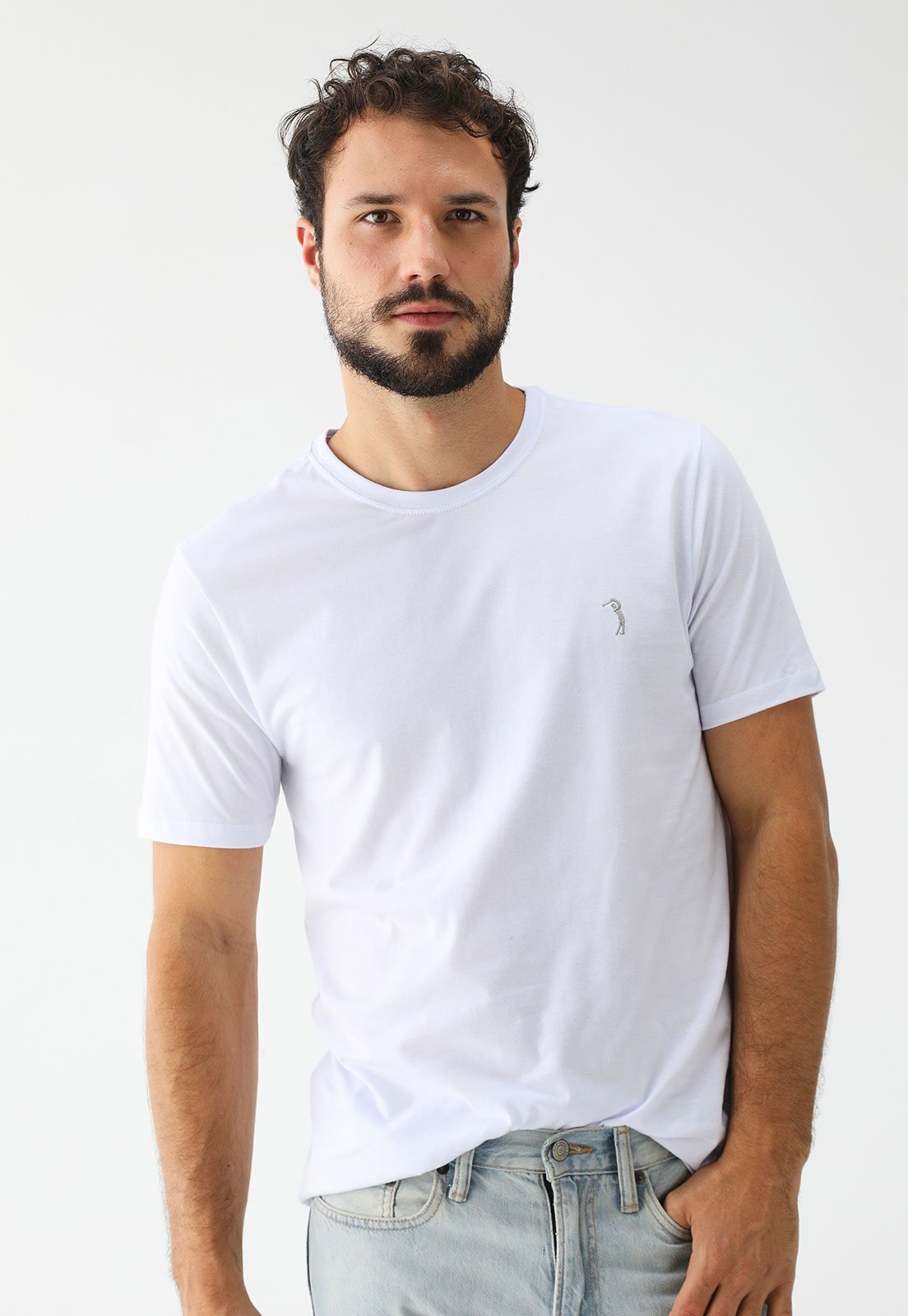 Vista 2 Camiseta Aleatory Reta Mini Icon Branca branco Aleatory branco