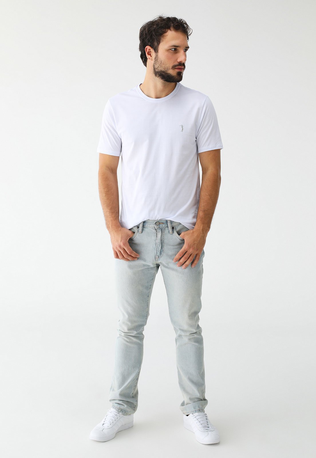 Vista 3 Camiseta Aleatory Reta Mini Icon Branca branco Aleatory branco