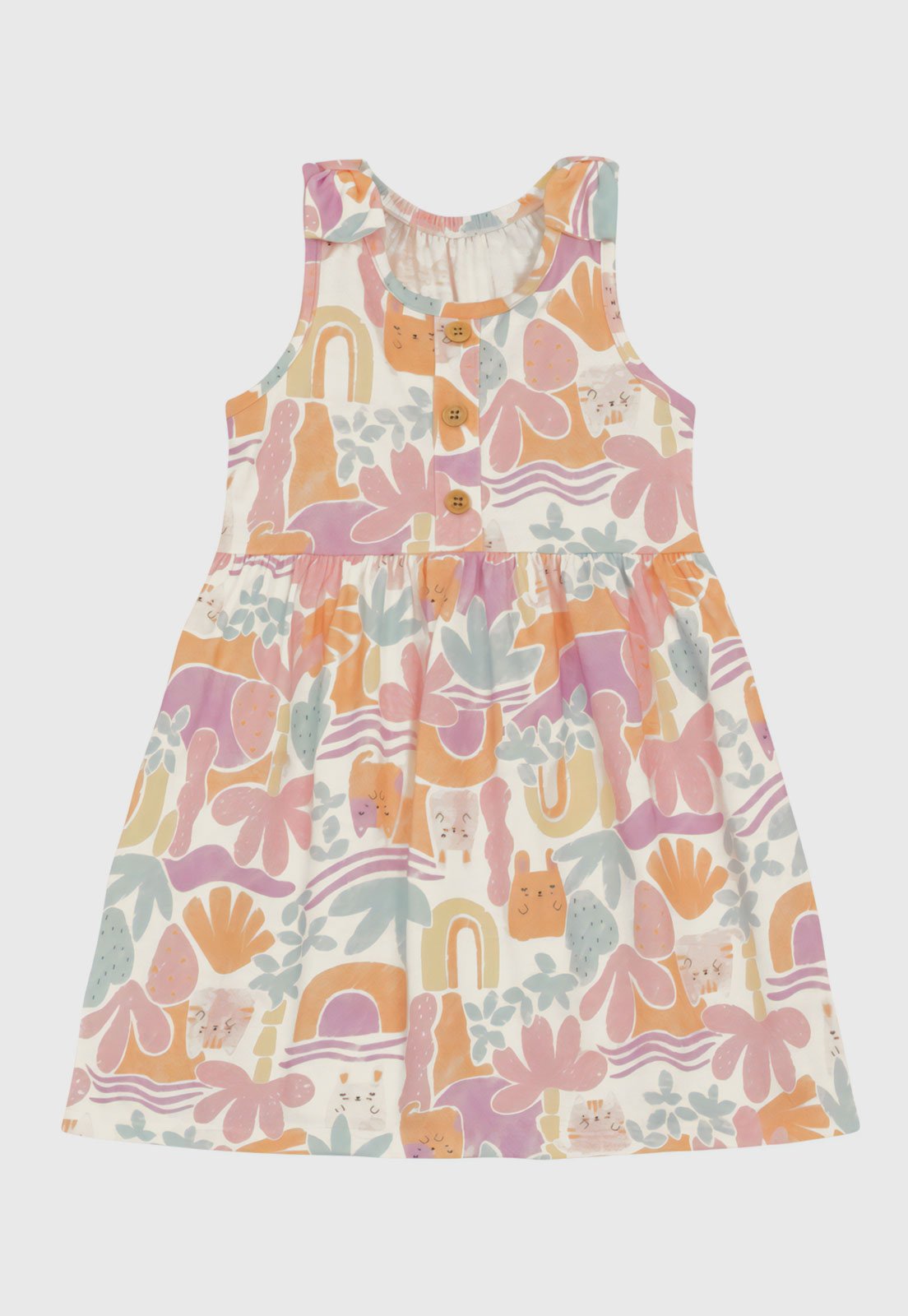 Vista 3 Vestido Brandili Full Print Off-White Brandili off-white white