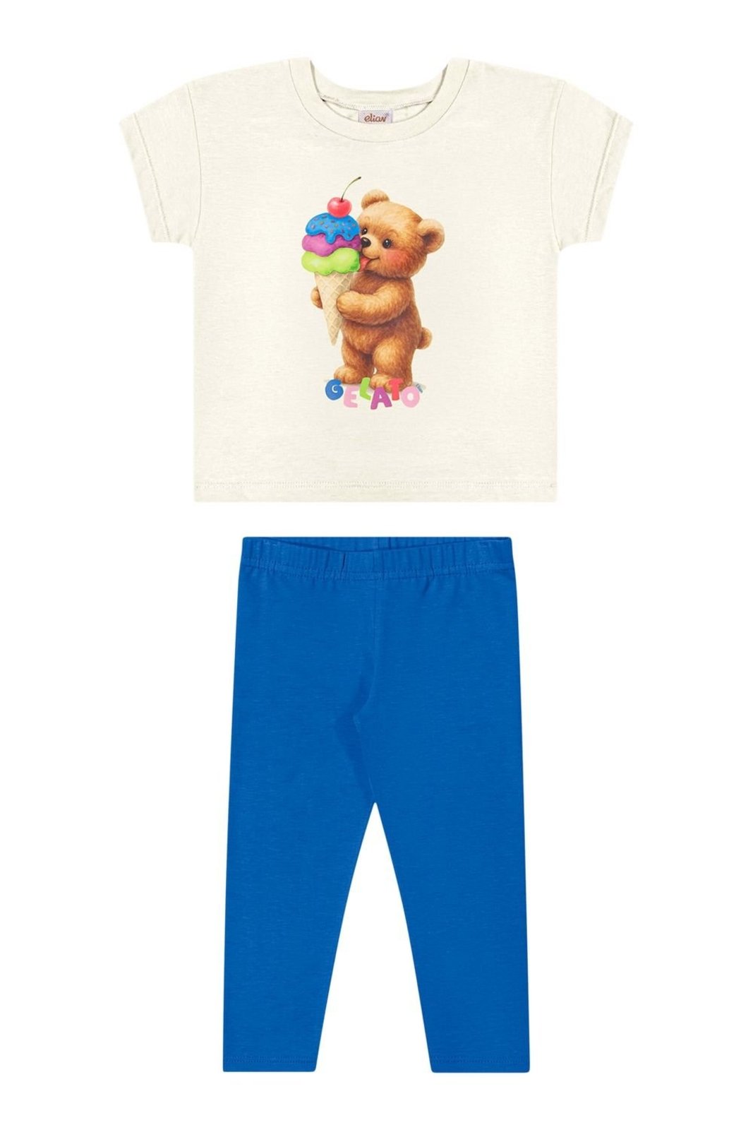 Infantil - Conjunto Menina Gelato Ursinho Elian Bege