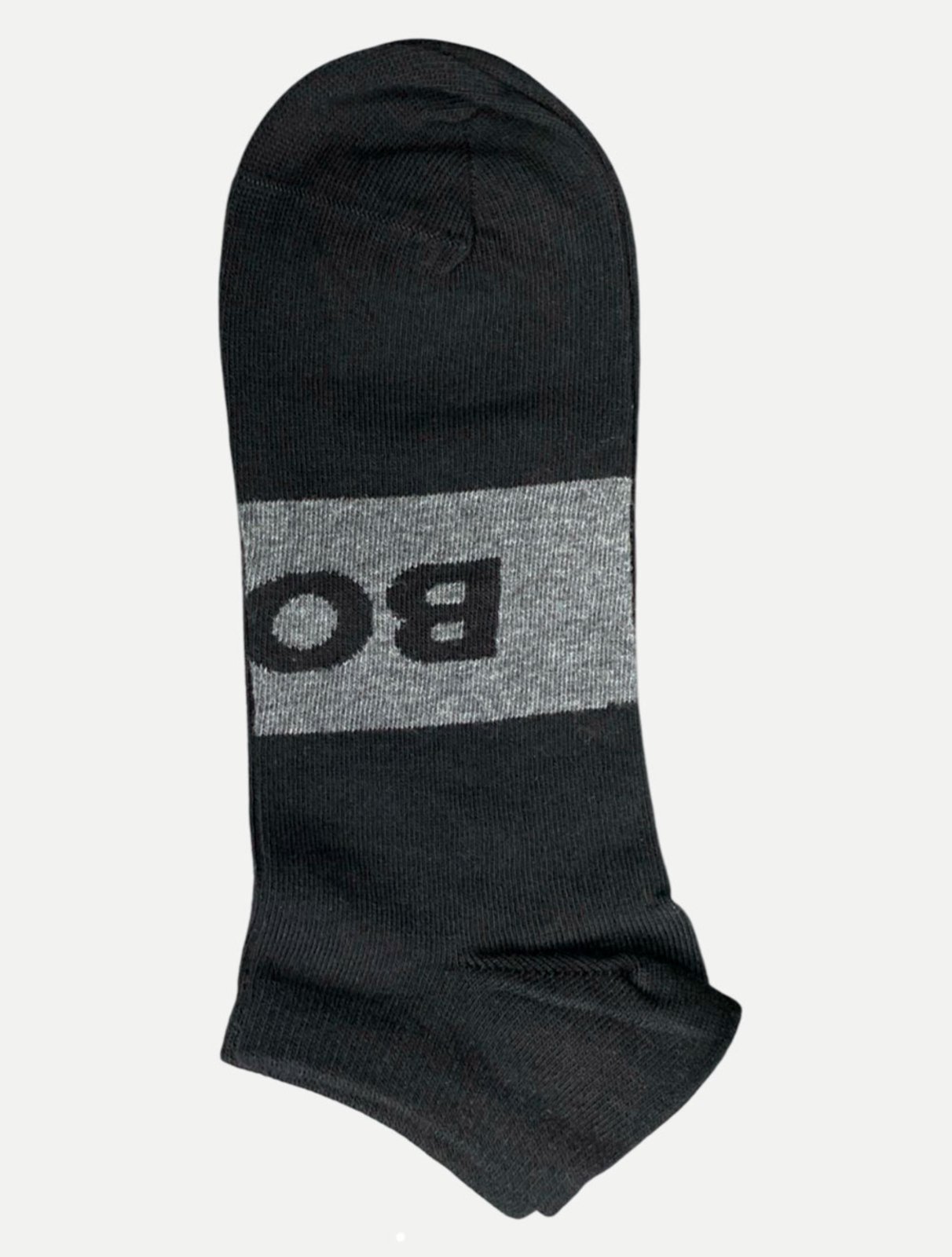 Meia Hugo Boss 2/UN AS Logo CC Preta/ Cinza