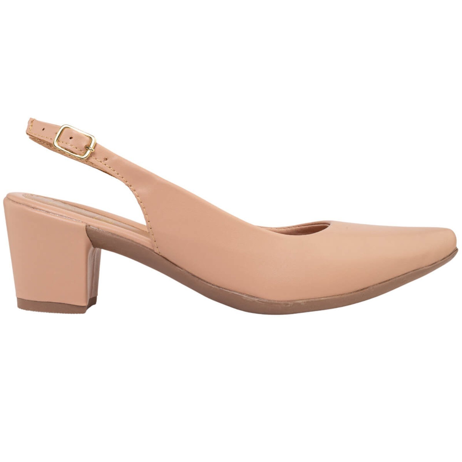 Vista 2 Sapato Scarpin Feminino Salto Baixo Aberto Atrás Slingback Confortavel Via Angel 78.01 preto VIA ANGEL preto