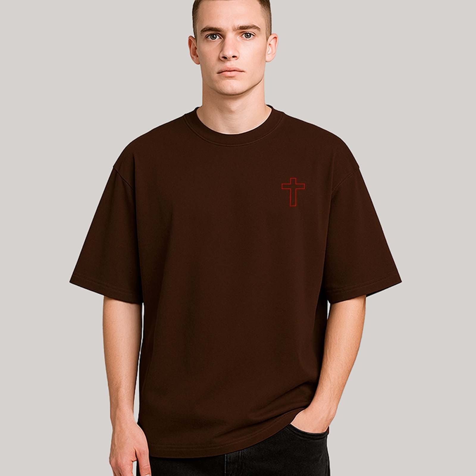 Camiseta Ousy Cristã Oversized Unissex Marrom