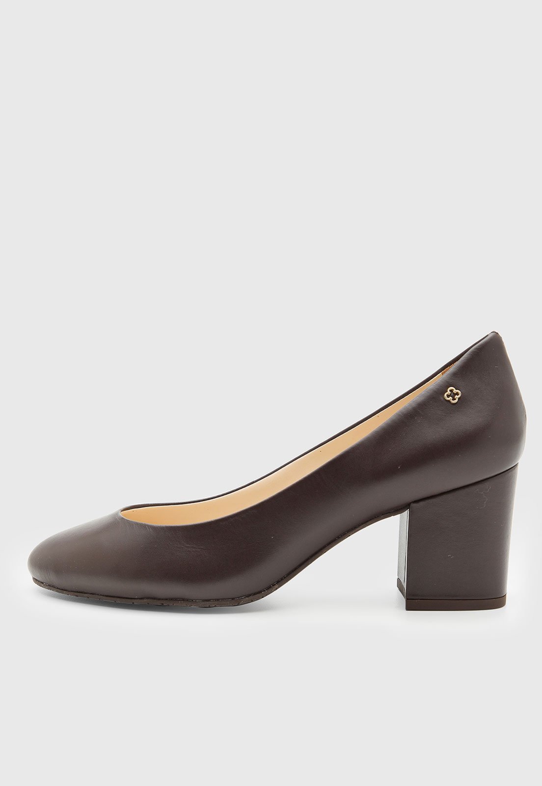 Vista 2 Scarpin Feminino Capodarte Baixo Salto Bloco bege Capodarte bege