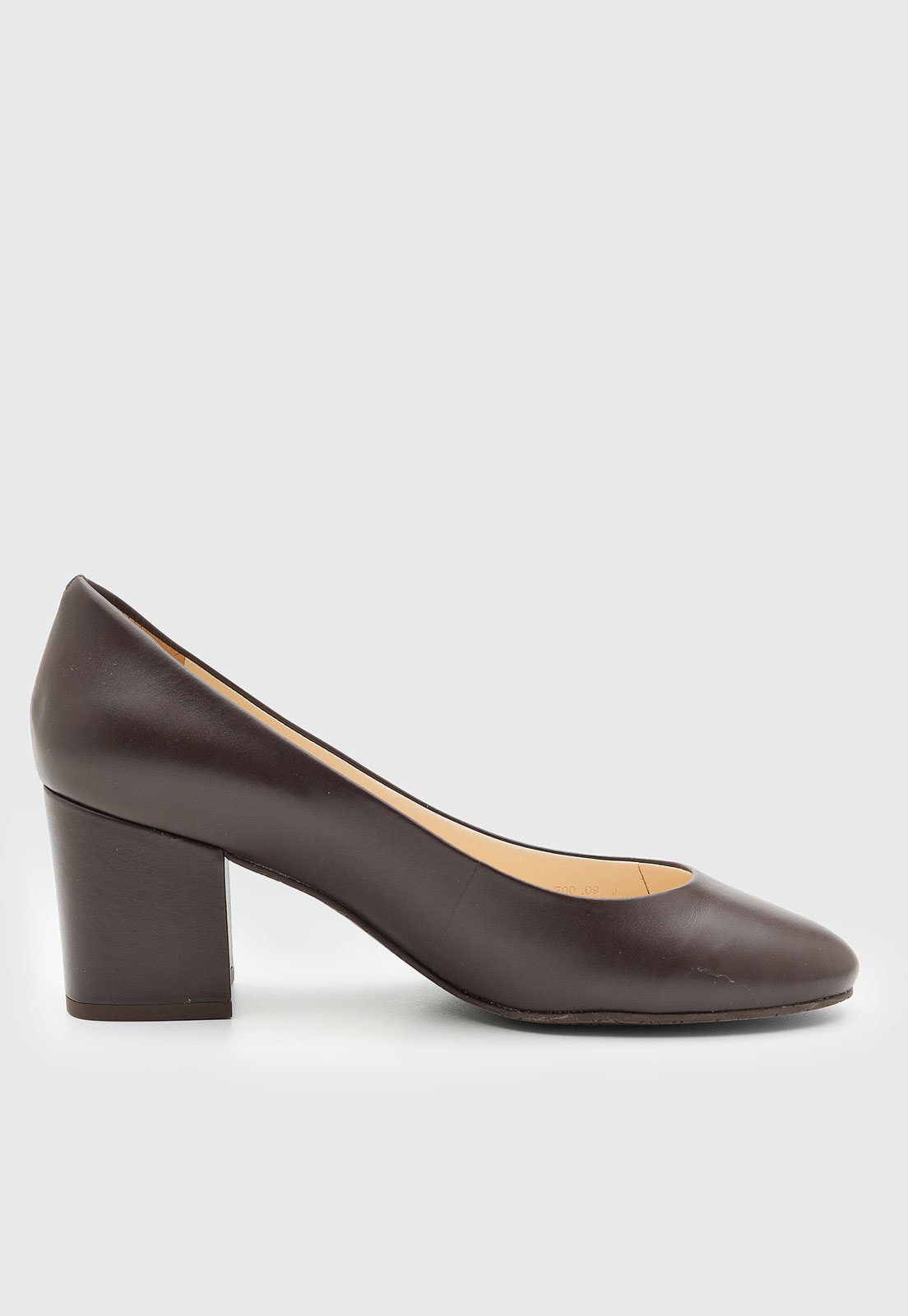 Vista 3 Scarpin Feminino Capodarte Baixo Salto Bloco bege Capodarte bege