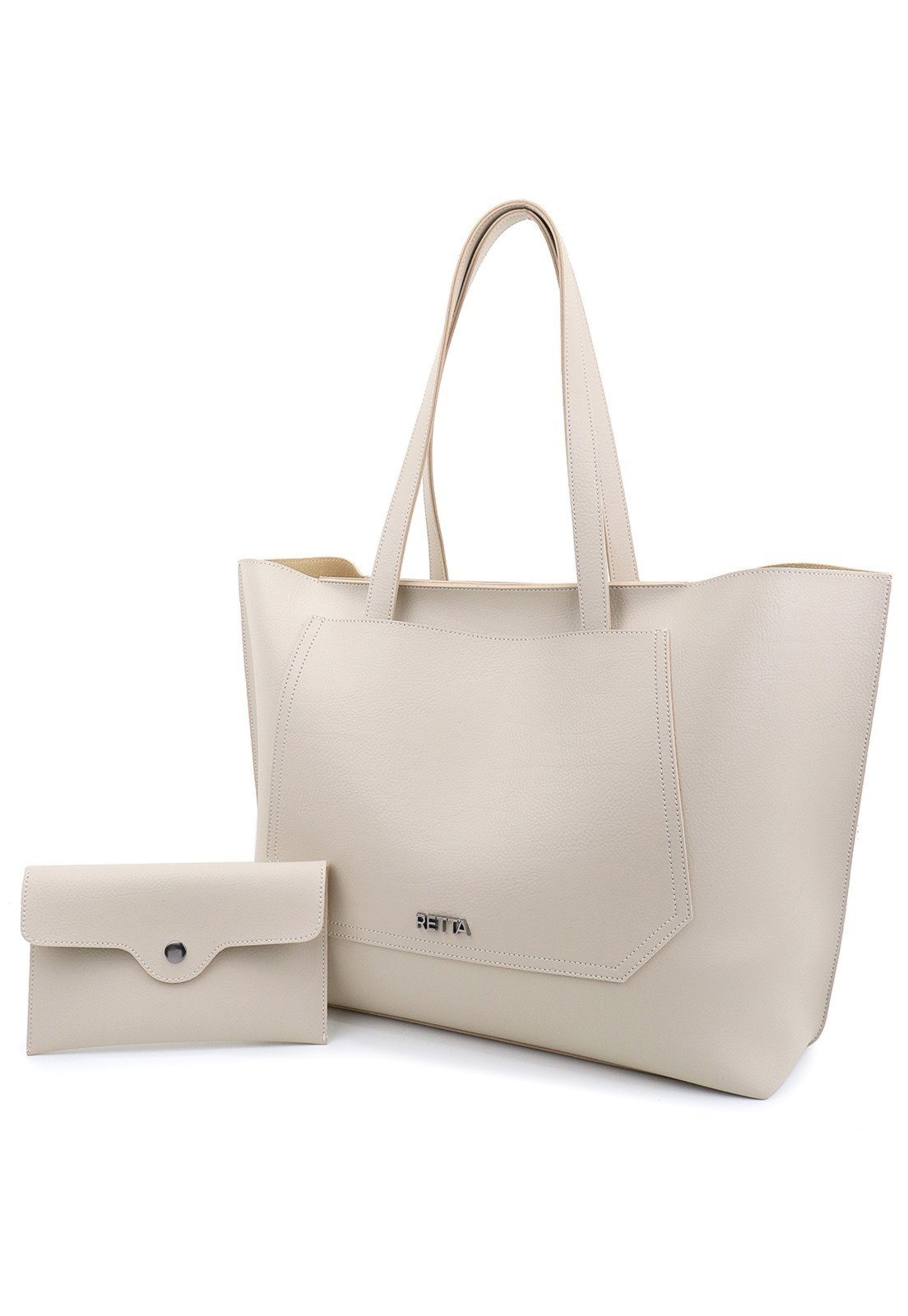 Bolsa Feminina com Bolso e Necessaire Alça de Ombro Espaçosa Prática Retta Oficial