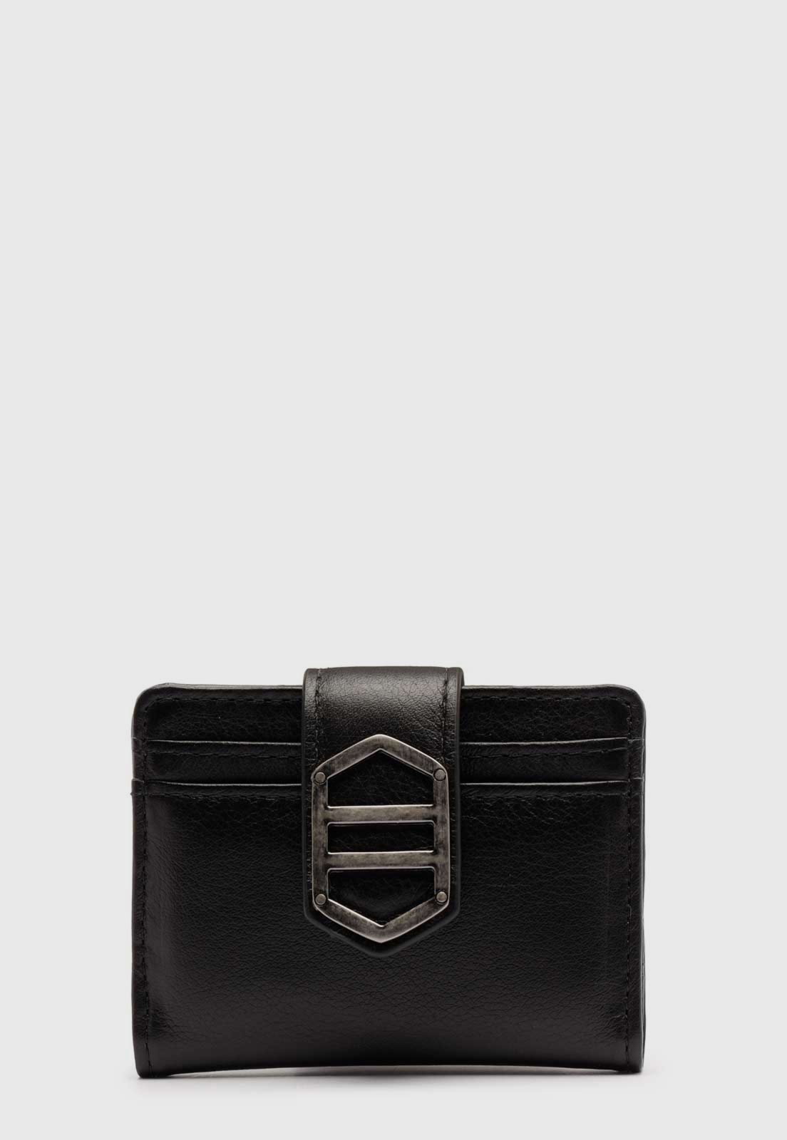 Vista 2 Carteira Feminina Arezzo Napa Budapeste Preta preto Arezzo preto