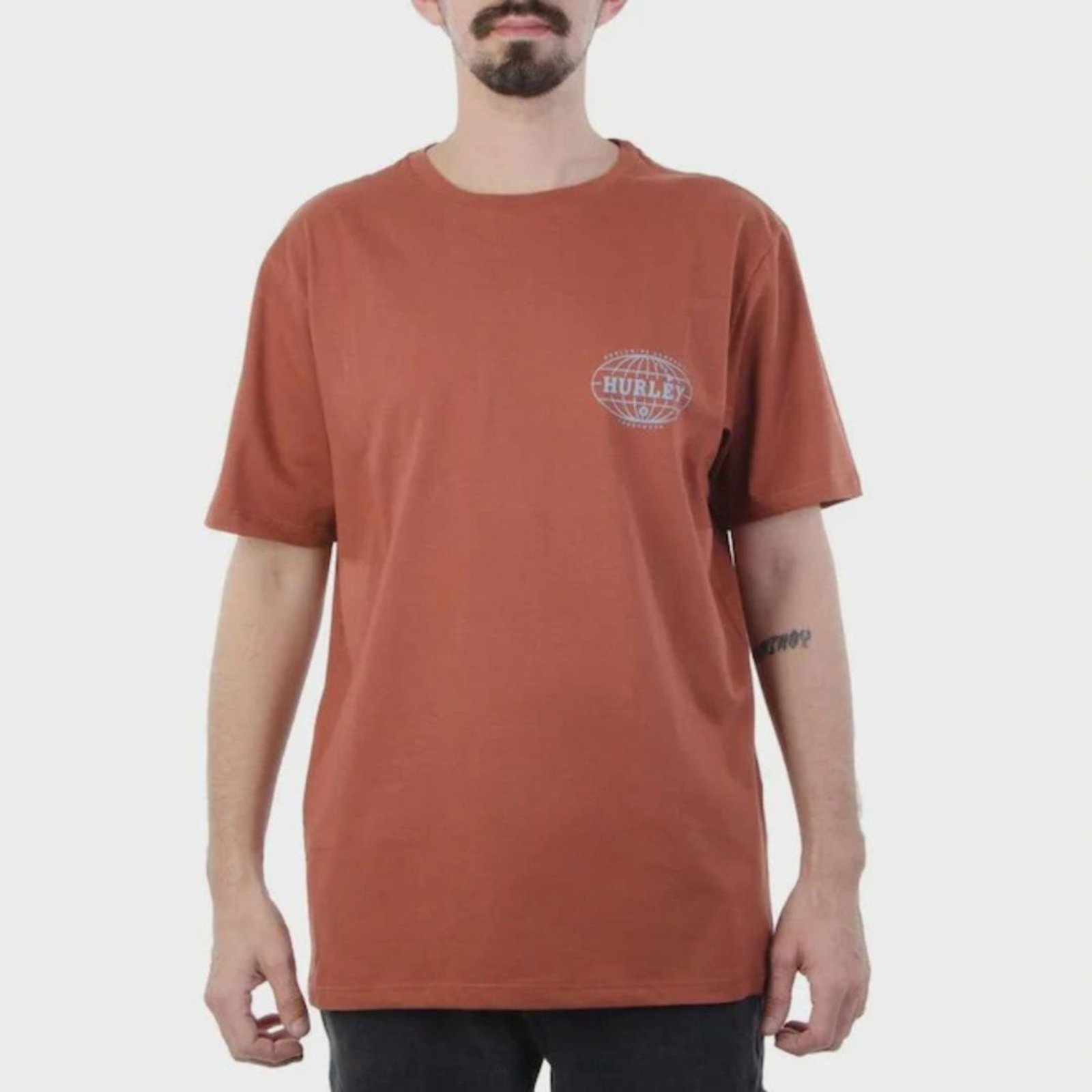 Camiseta Masculina Hurley Global - MARROM