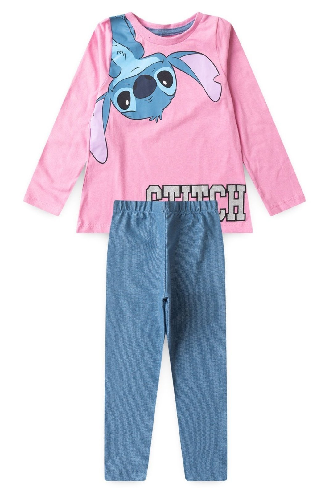 Infantil – Conjunto Disney Stitch Estampado Rosa