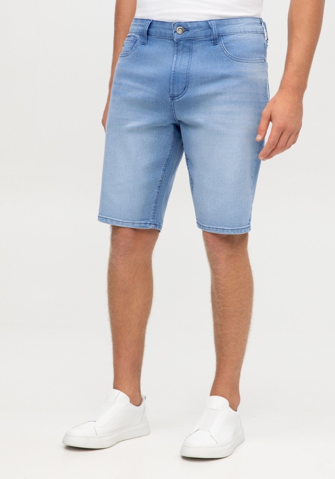 Bermuda Jeans Masculina Reta Estonada