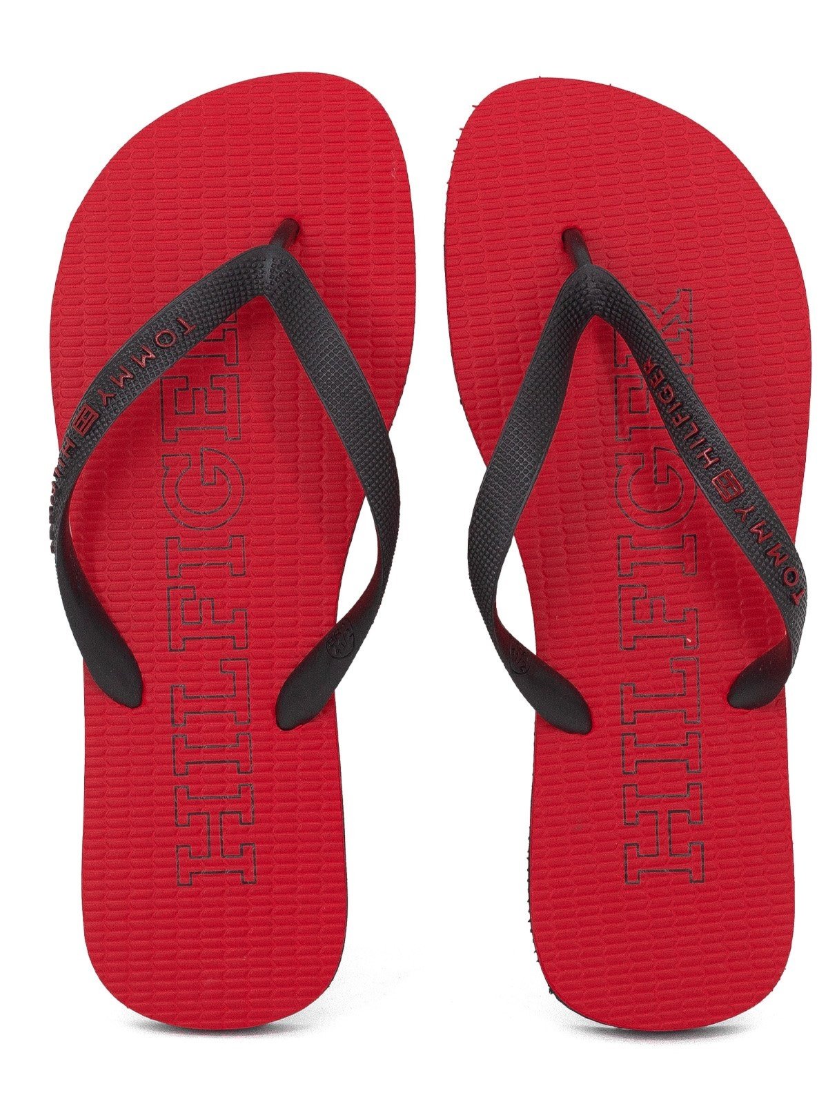 Chinelo Masculino Tommy Hilfiger Beach Sandal Borracha Confortável Antiderrapante Vermelho Preto Primary Red