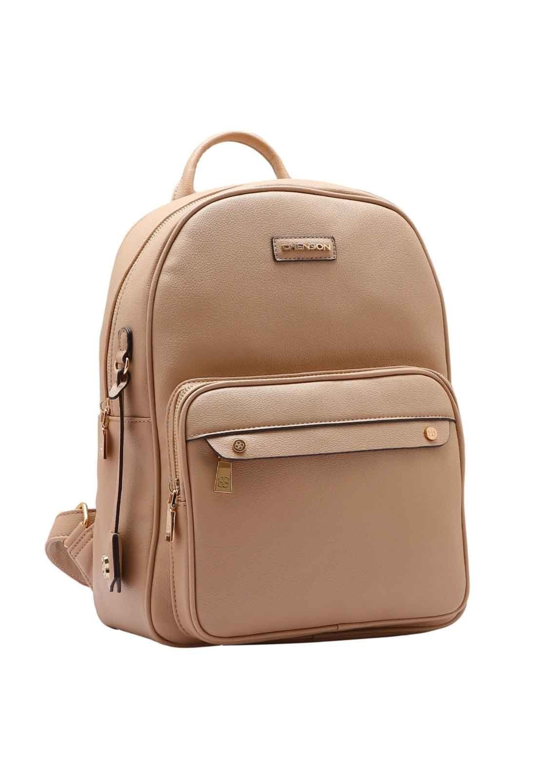 Mochila Feminina Chenson Original Detalhe Chic Costas Bege 8484983