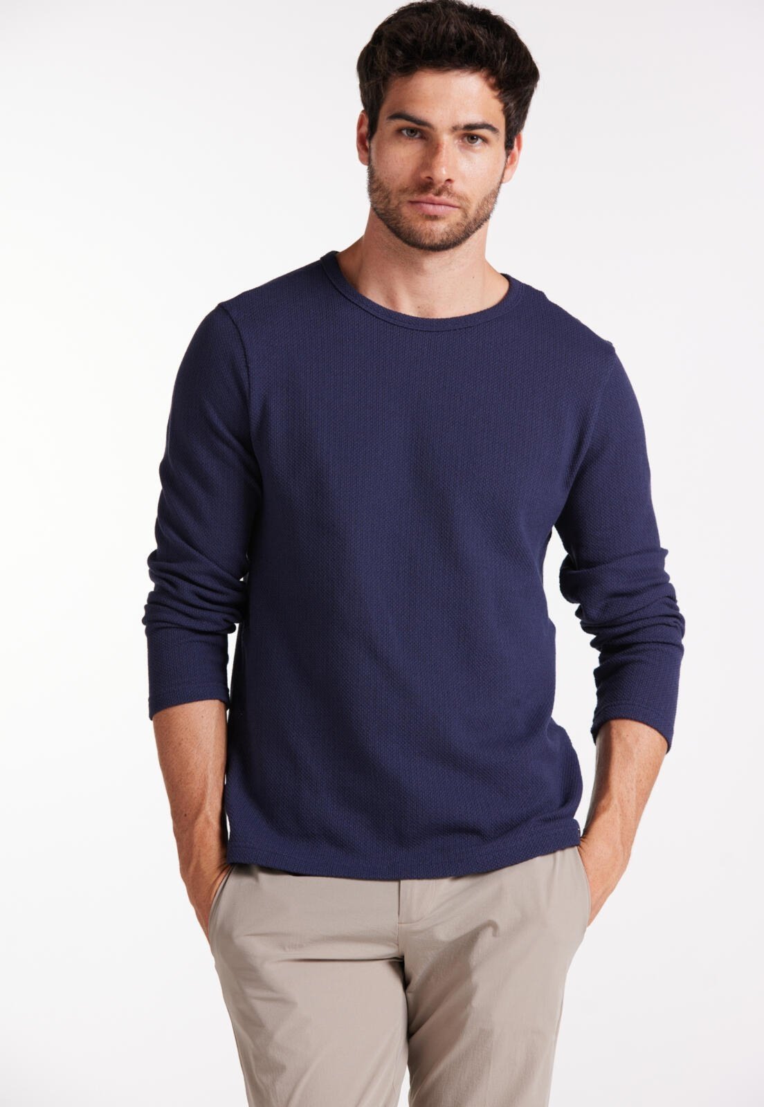 Blusa Slim Malha Tricot Traymon Marinho