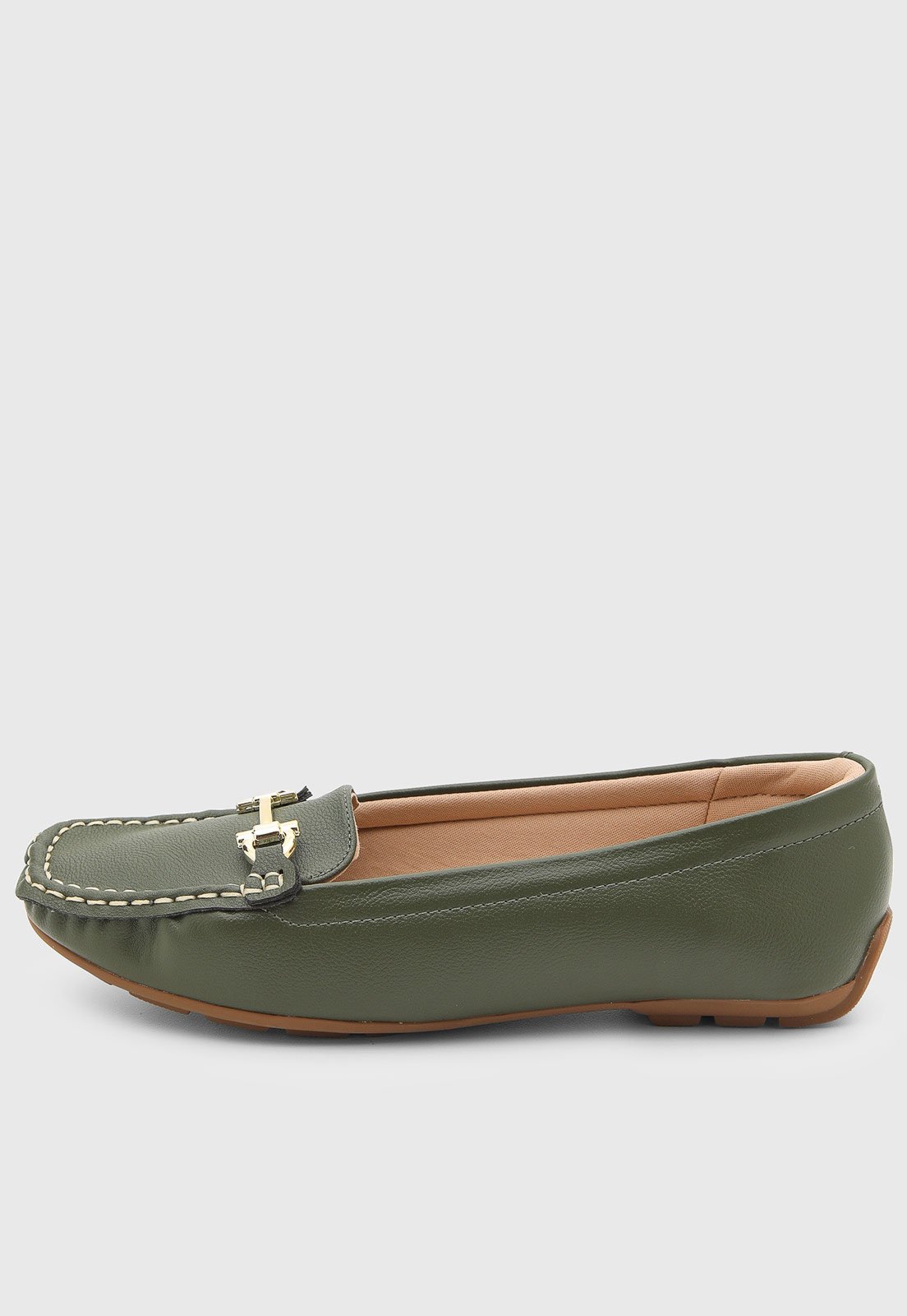 Mocassim Feminino Modare Detalhe Metal Verde