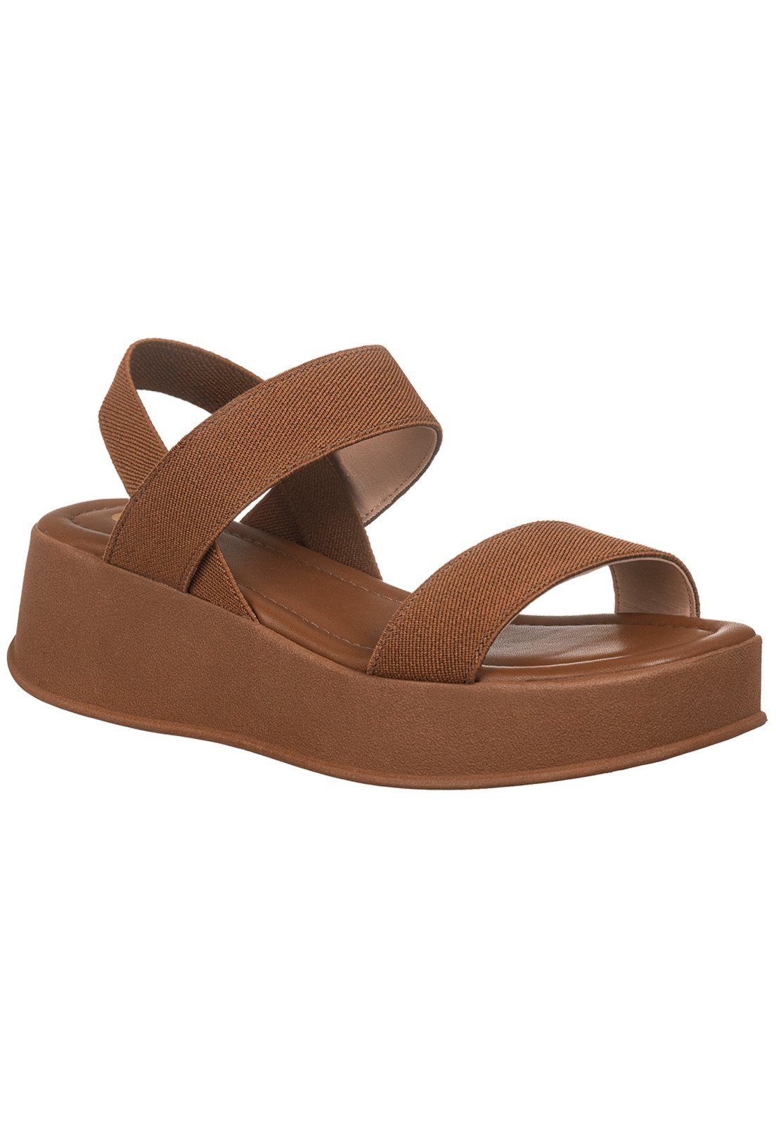 Vista 3 Sandália Feminina GiGiL Flatform Plataforma Tiras Elástico Casual Moderna preto Gigil preto