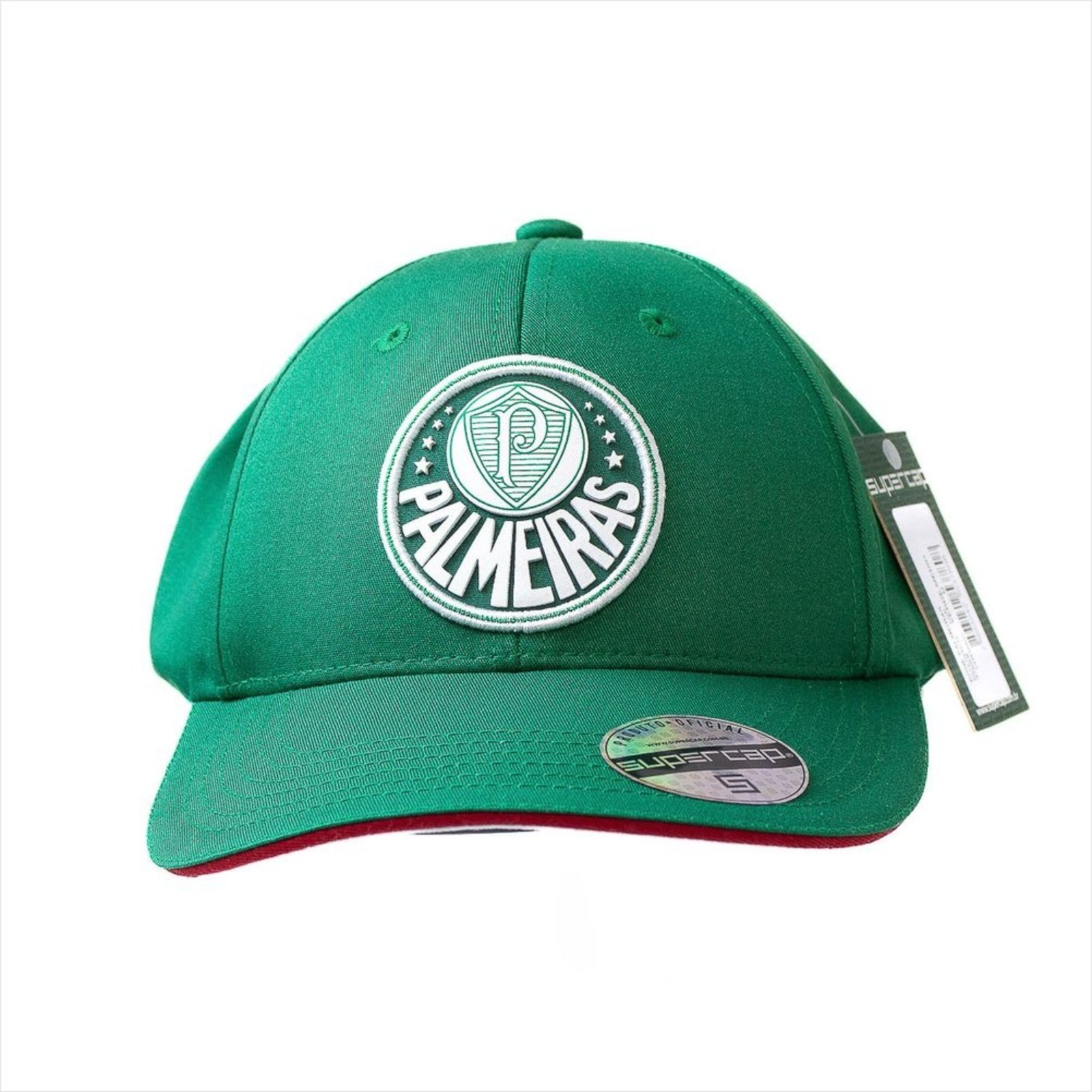 Vista 2 Boné Oficial Palmeiras Supercap Patch Silkado e Bordado Supercap verde