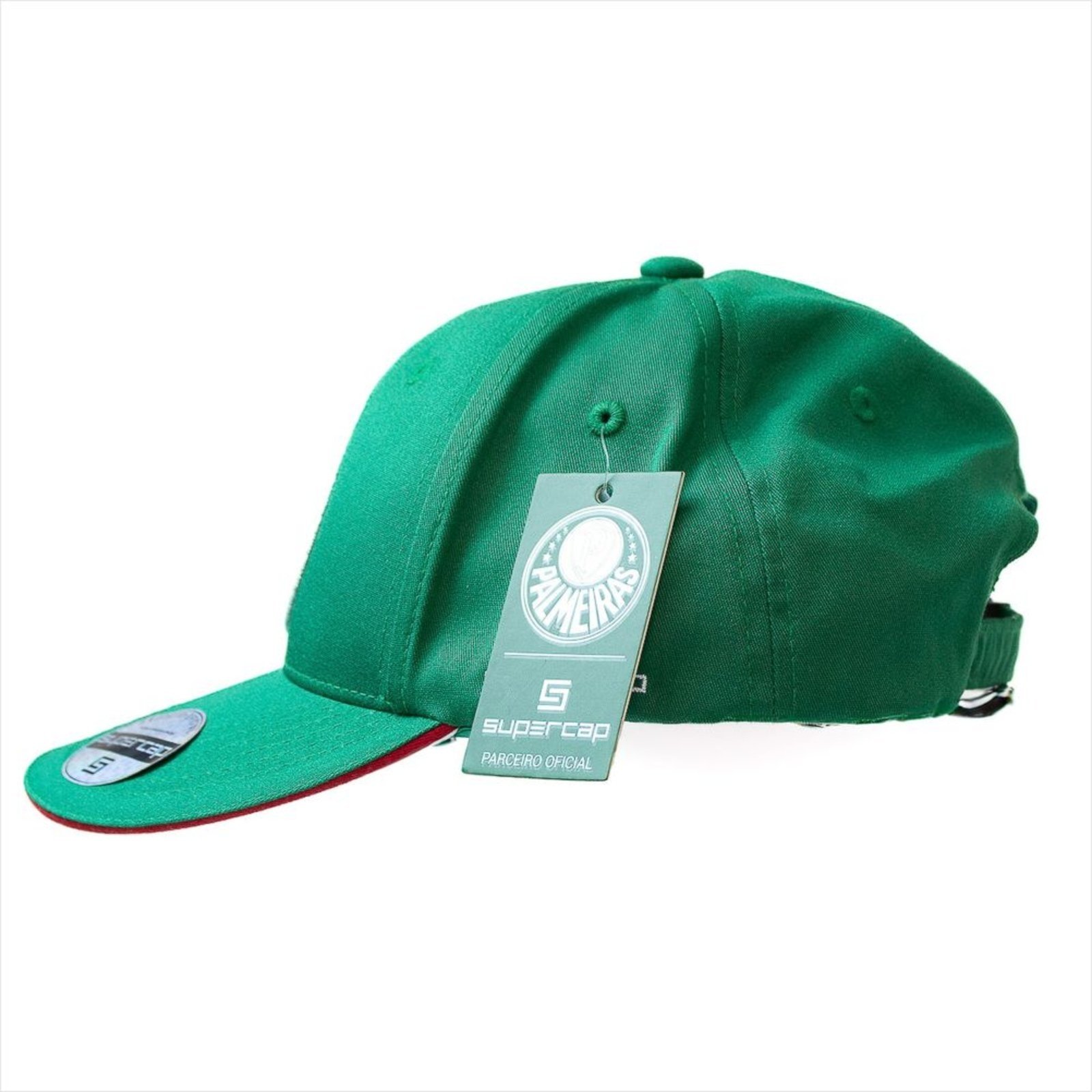 Vista 3 Boné Oficial Palmeiras Supercap Patch Silkado e Bordado Supercap verde