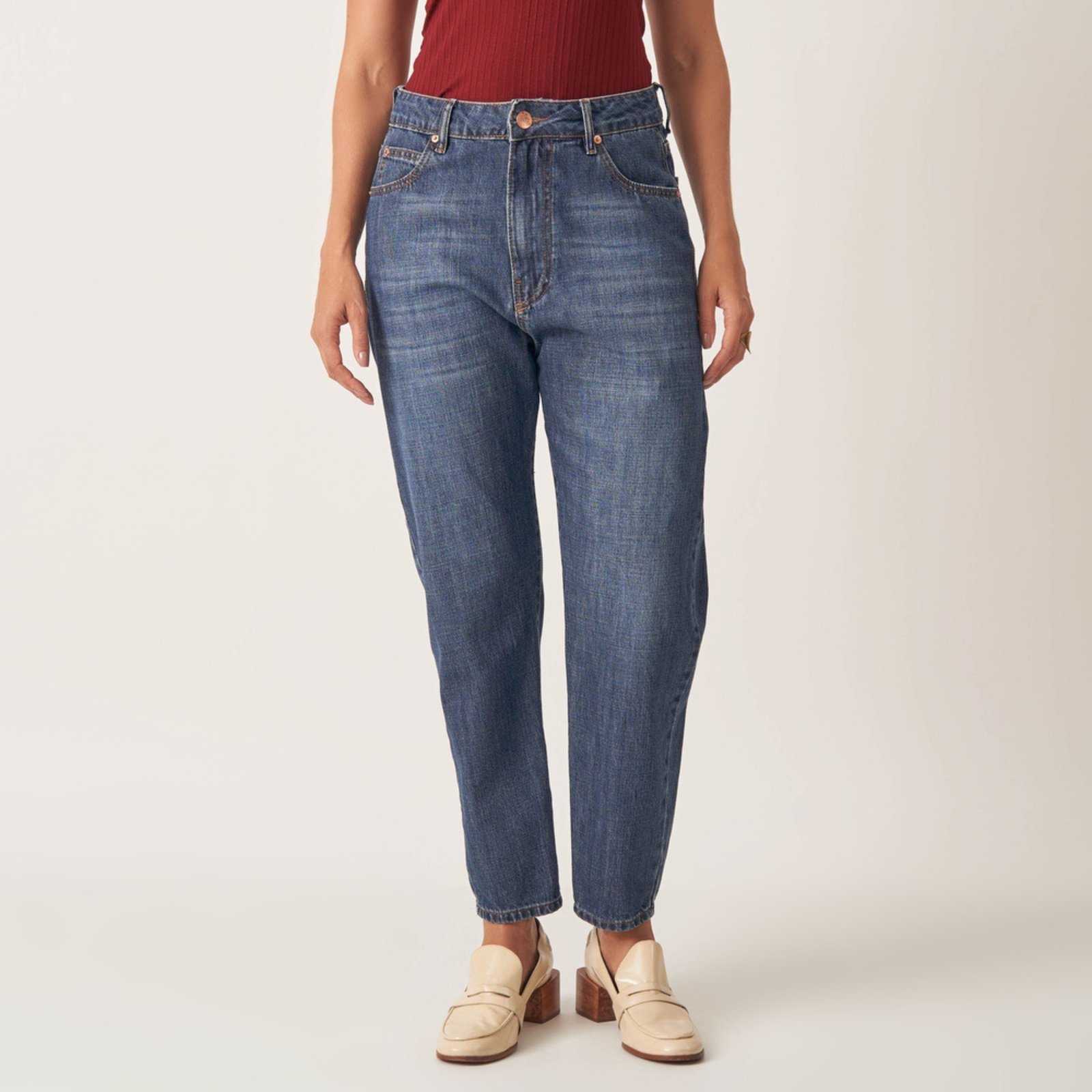 Calça Jeans Baggy Gancho Alongado
