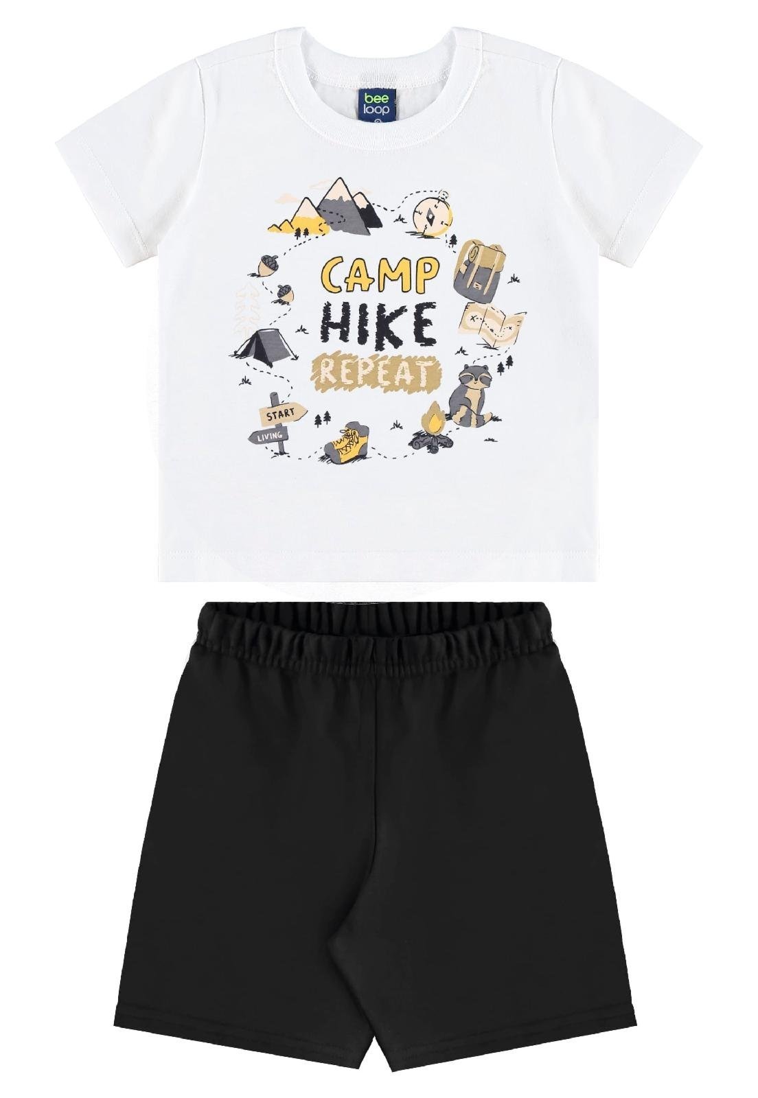 Infantil - Conjunto Camiseta Camp & Hike Bee Loop Branco