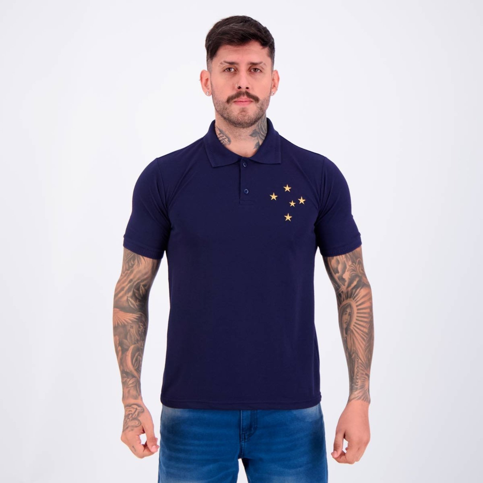 Polo Cruzeiro Escudo Marinho