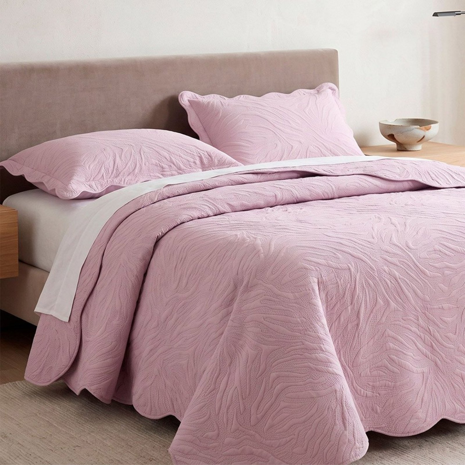 Cobre Leito Colcha Magestic King 3 Peças Dupla Face - Rosa