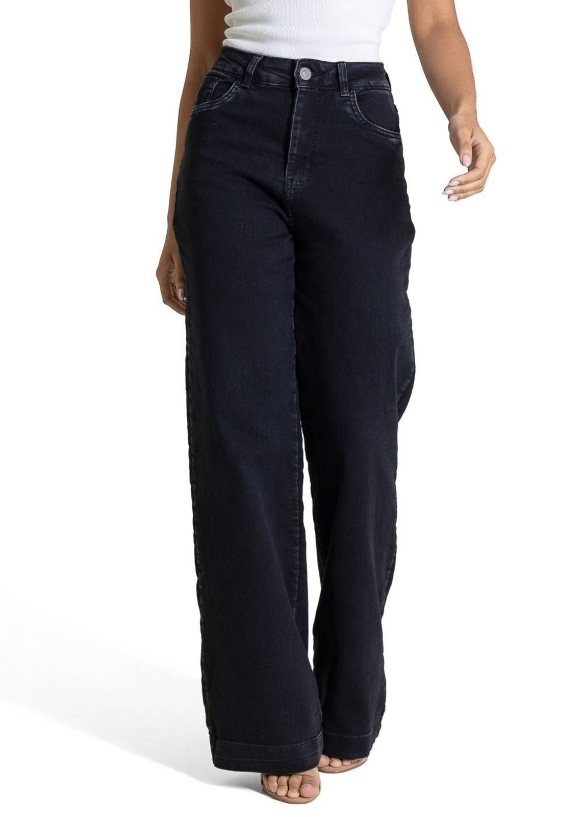 Calça Jeans Sawary Wide Leg - 283979 - Preto - Sawary