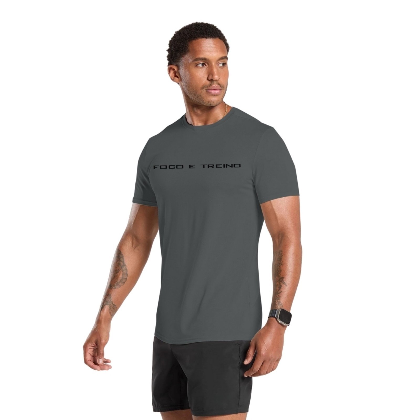 Conjunto Camiseta Dry, Short Tactel Academia Moda Praia Foco e Treino Masculino