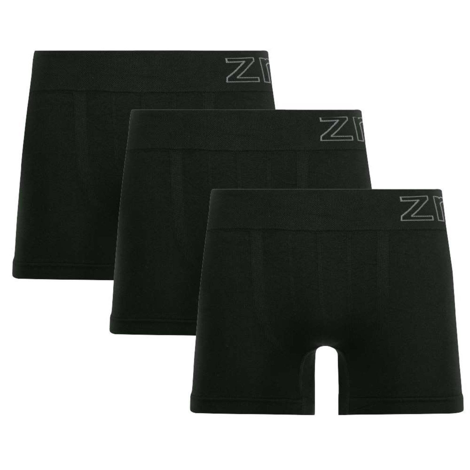 Kit 3 Cuecas Boxer Sem Costura Preta