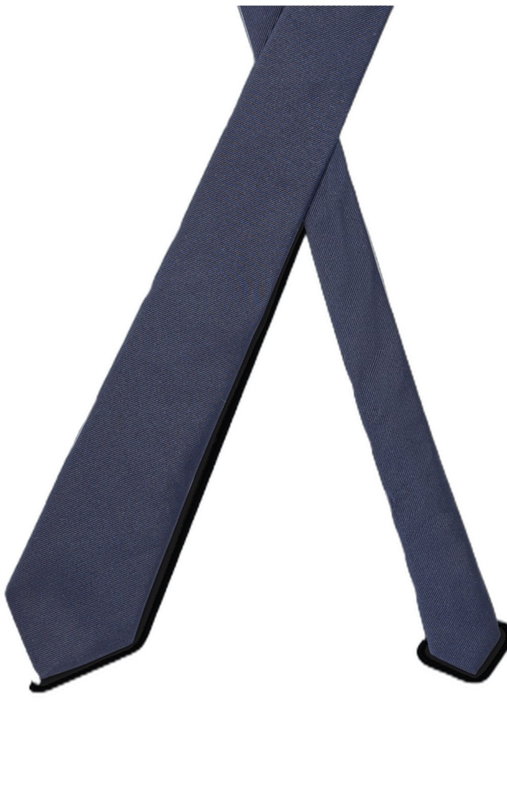 Vista 3 Gravata Social Em Jacquard De Seda Boss azul marinho Boss azul marinho