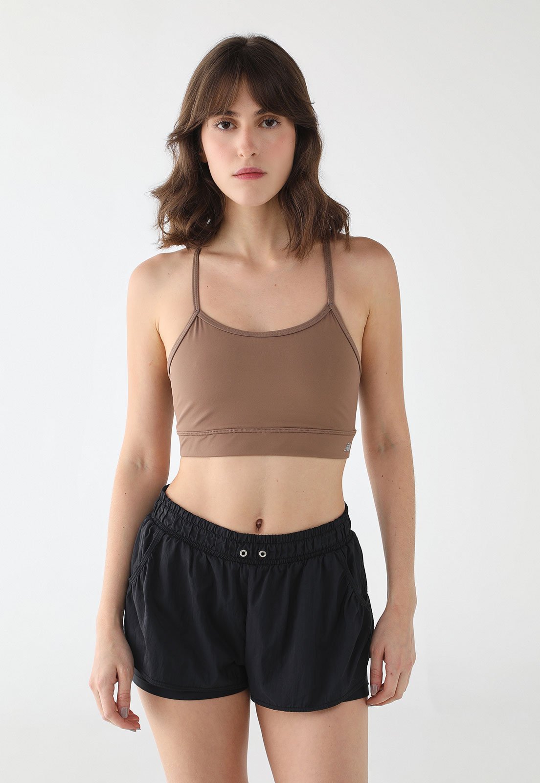 Vista 2 Top Feminino New Balance Basic Yoga marrom New Balance marrom