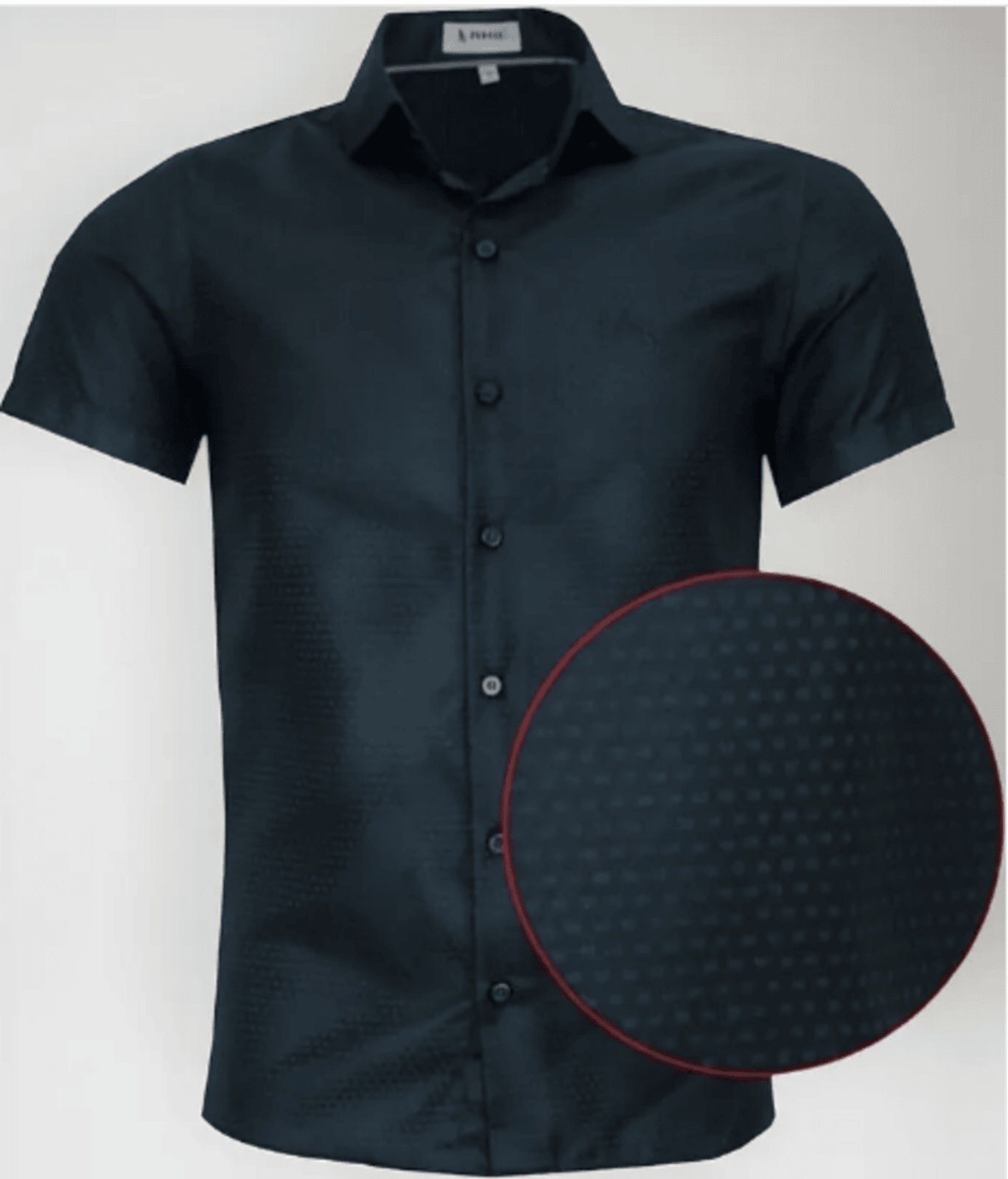 Camisa Social Amil Slim Misto Valinor Macia Manga Curta Preto