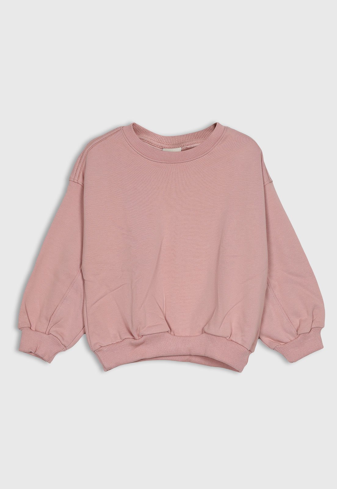 Infantil - Blusa de Moletom Hering Gola Redonda Rosa