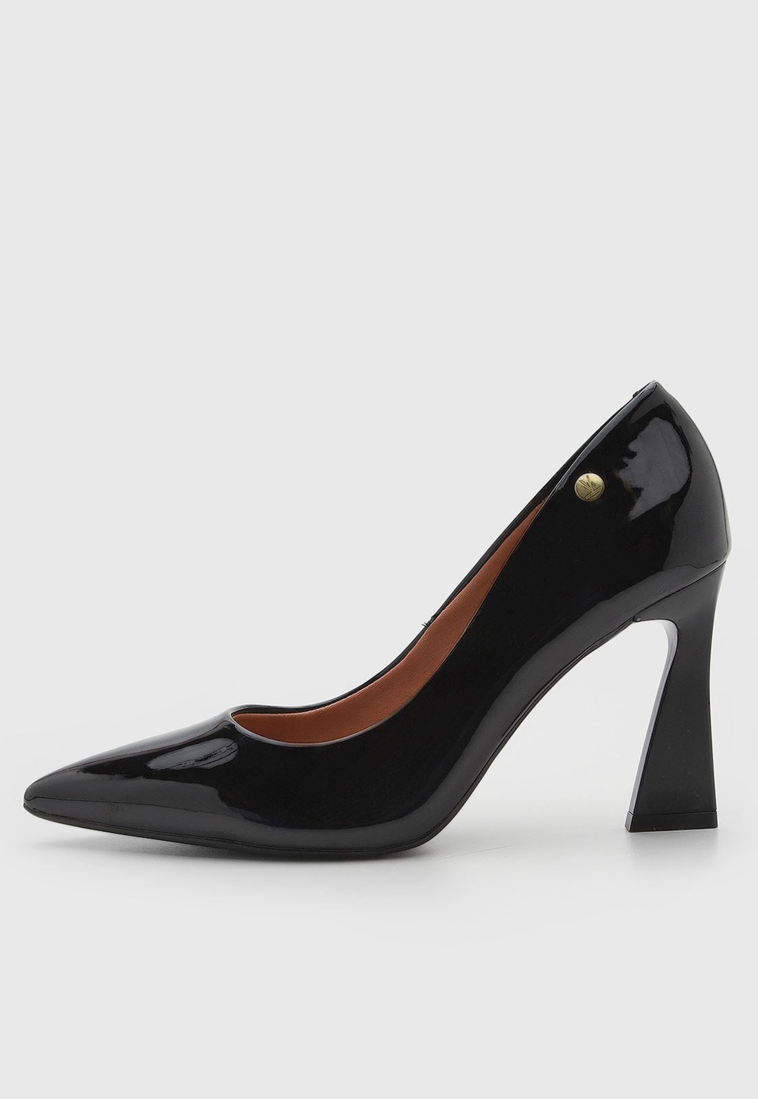 Scarpin Vizzano Salto Bloco Bico Fino Preto