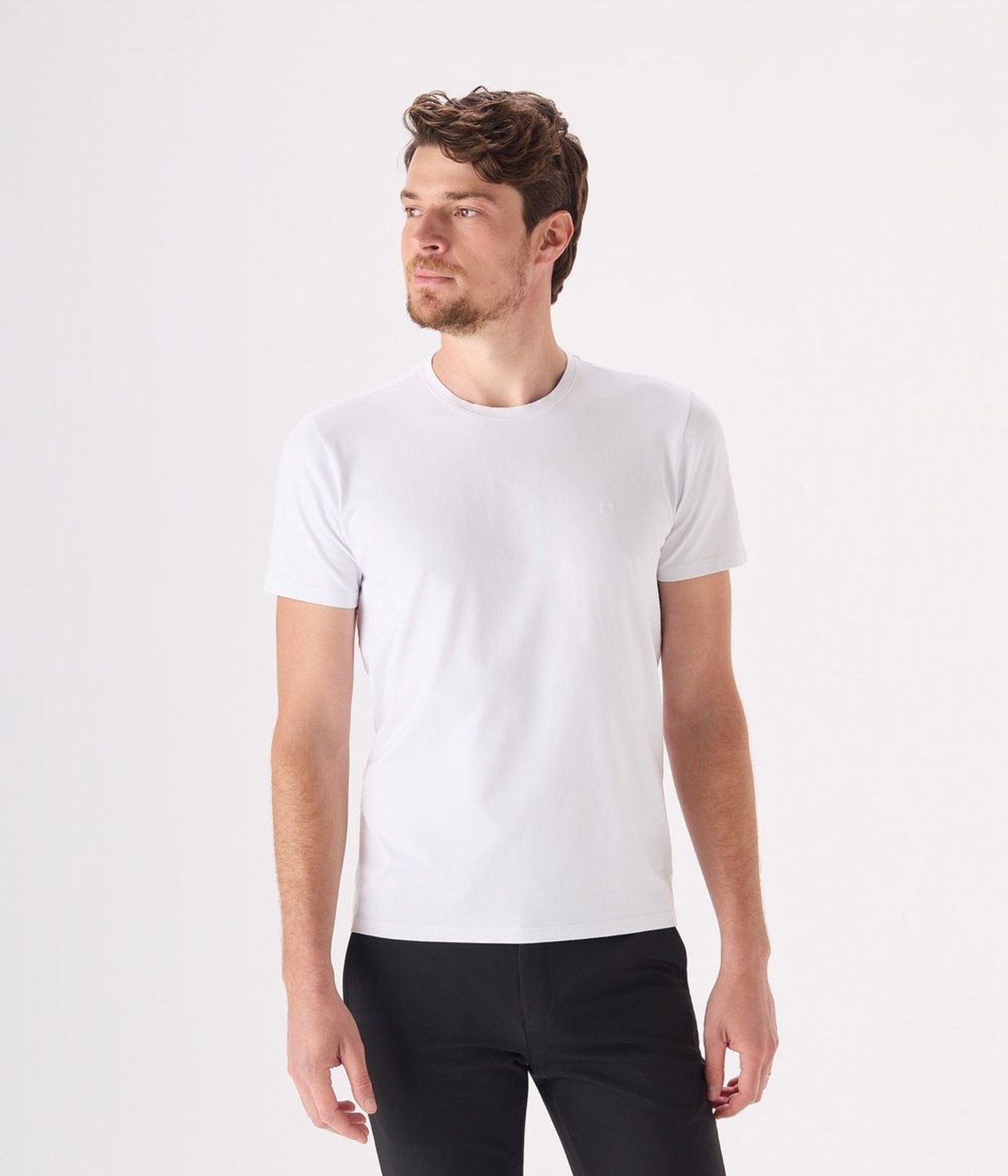 Camiseta Makenji Pima Com Bordado Mk Masculina Branca