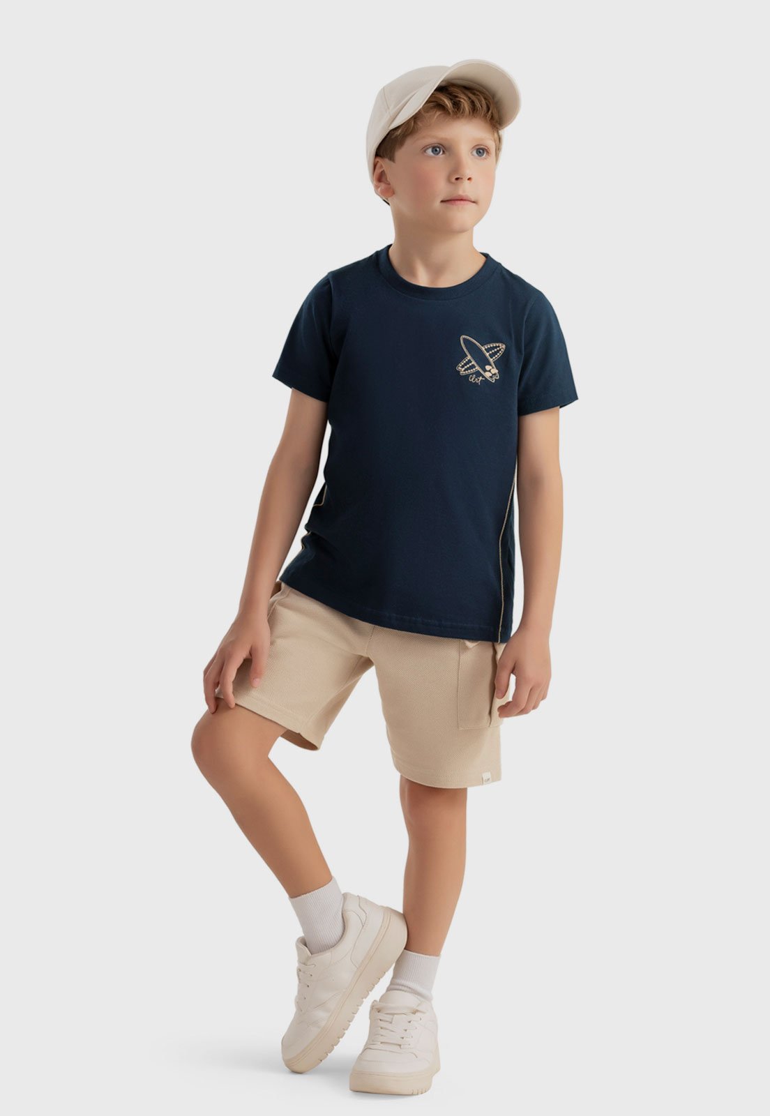 Infantil - Conjunto 2pçs Manga Curta Colorittá Foguete Azul-Marinho