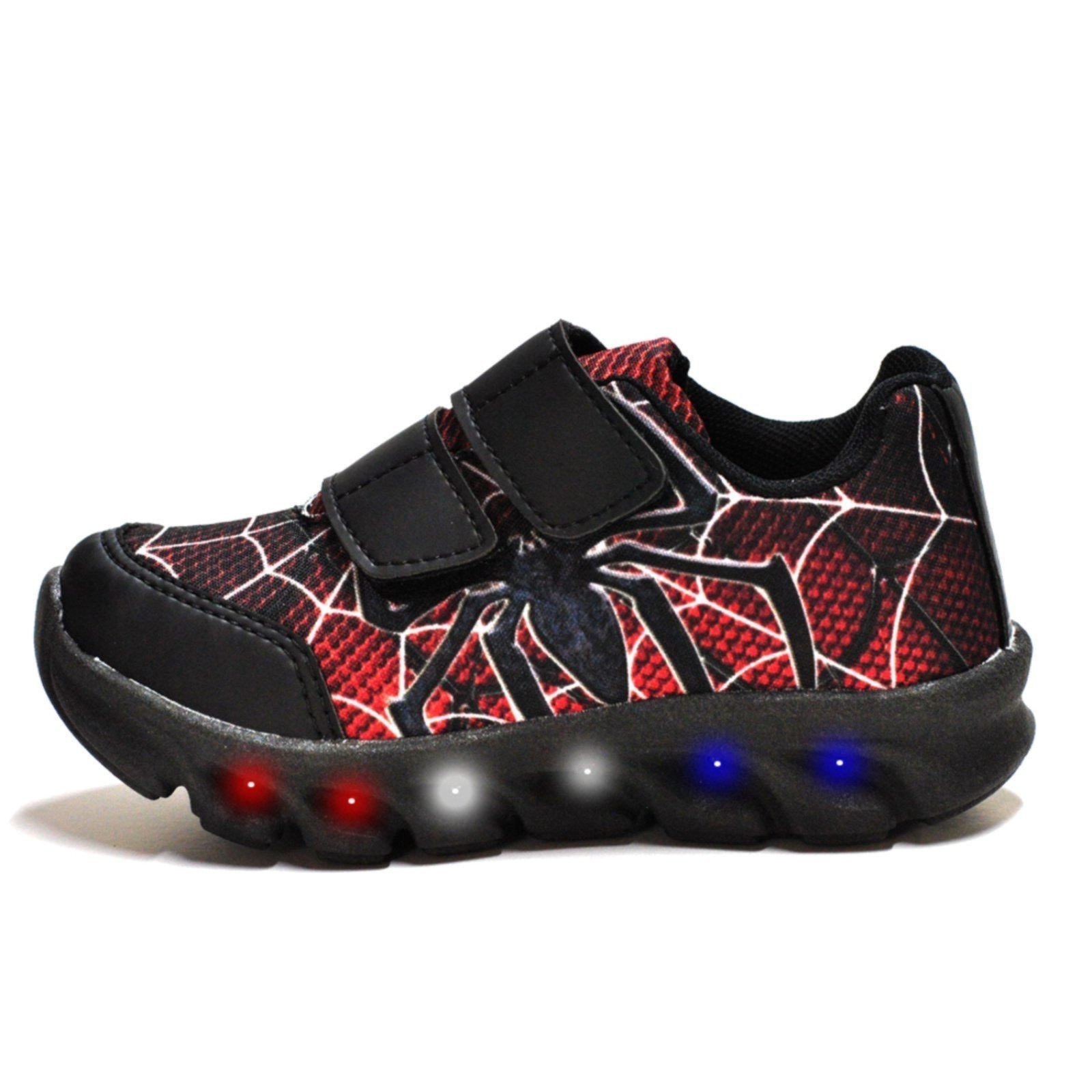 Vista 3 Infantil - Tenis Masculino de Led Aranha Calce Facil Original + Brindes Venza preto Venza preto