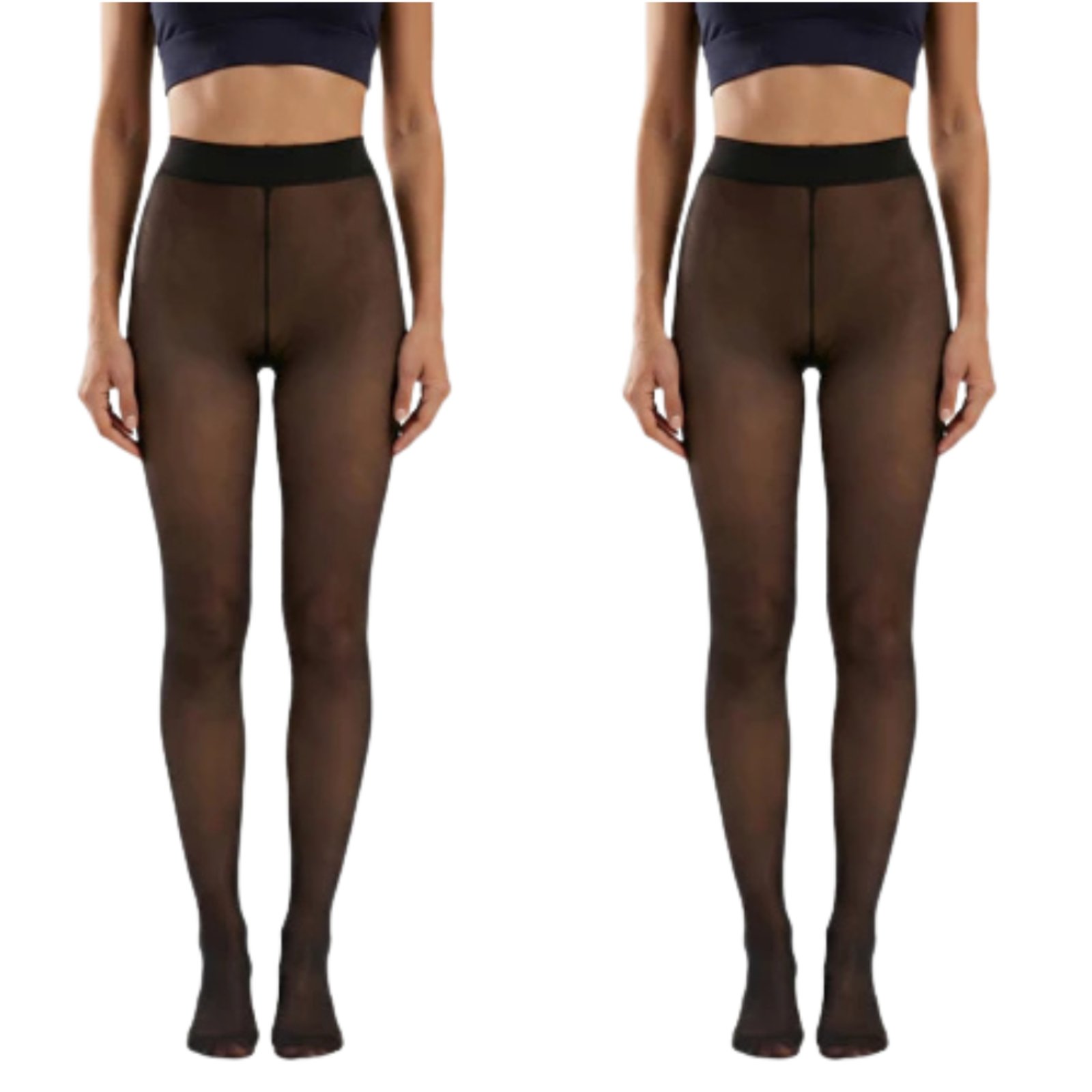 Kit 2 Meia-Calça Térmica Peluciada Para Inverno Feminina Forrada Alta Elasticidade