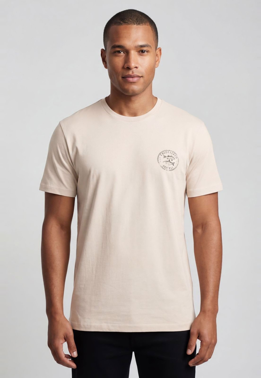 Camiseta Masculina Colcci Estampa Peito Branca