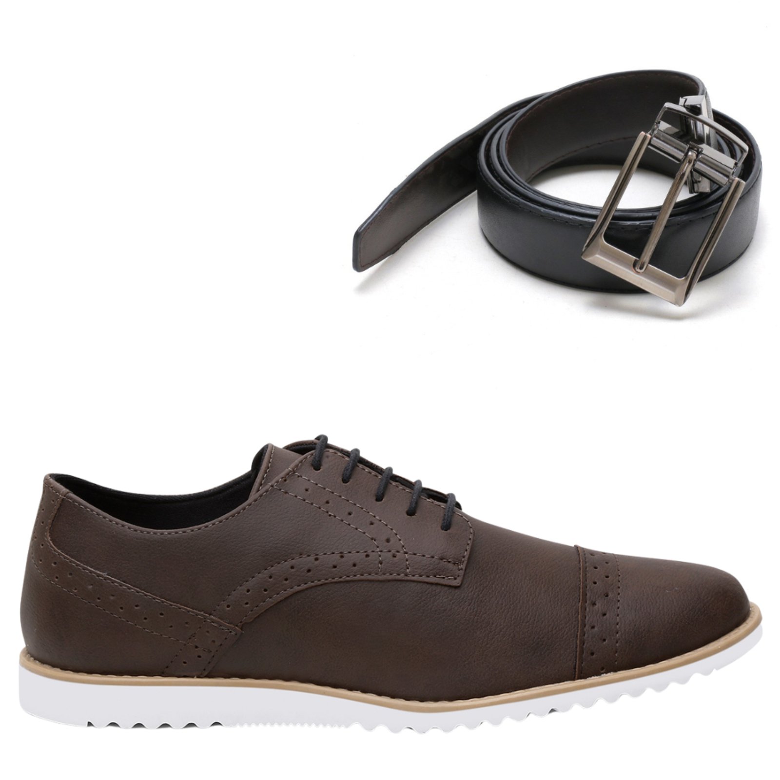 Sapato Masculino Social Oxford Ingles + Cinto Dupla Face