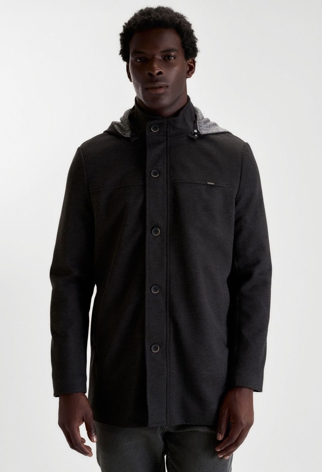 CASACO DOCTHOS SLIM MALHA COM CAPUZ REMOVÍVEL Casaco Docthos Masculino Slim Importado Malha Com Capuz Removivel 008 Chumbo M