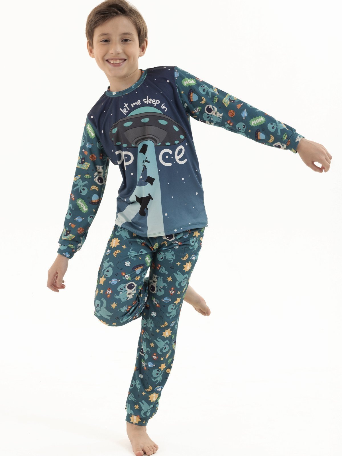 Pijama Longo de Inverno Menino em Suede Soneca Sideral 4 a 16 anos
