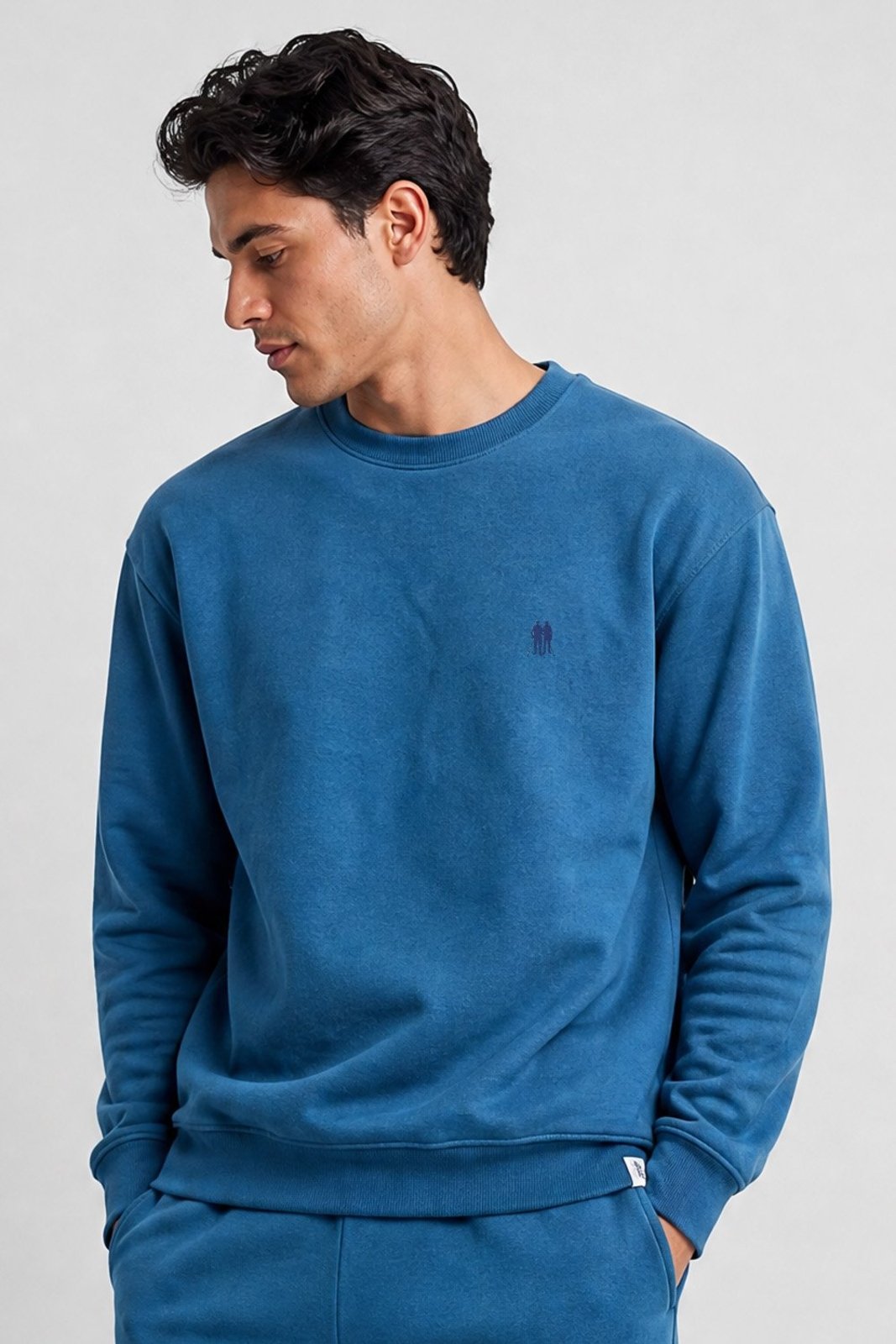 Blusa Moletom Confortável Gola Careca Polo Wear Marinho